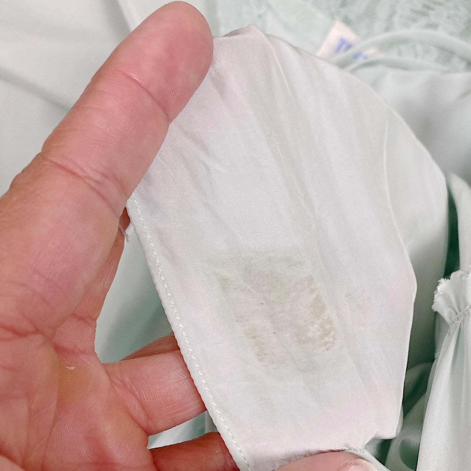 1940s Blue - Green Rayon Nightgown with Sheer Tulle Bodice & Rear Button Closure by textron - Unworn, Size M - Daggers & Dames