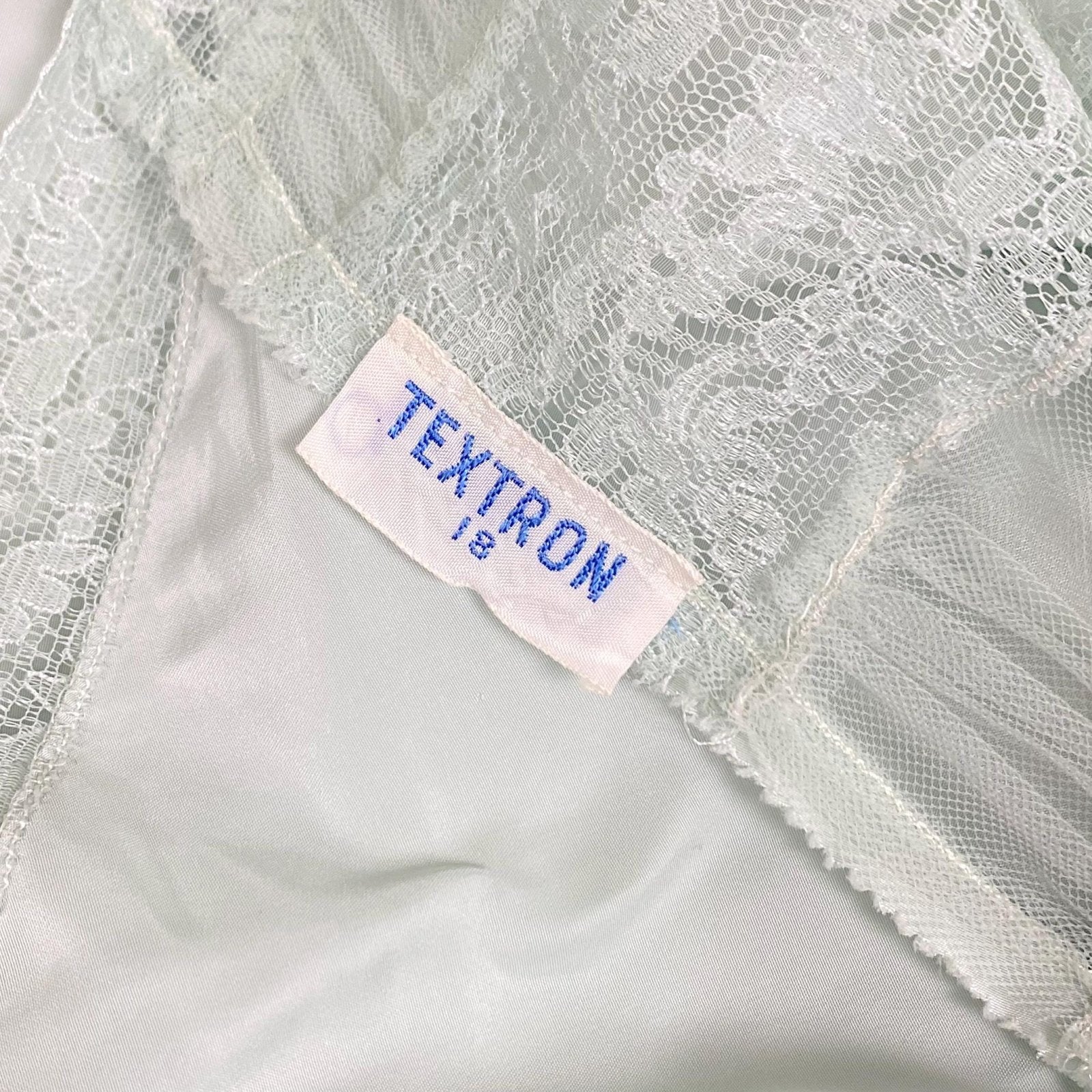 1940s Blue - Green Rayon Nightgown with Sheer Tulle Bodice & Rear Button Closure by textron - Unworn, Size M - Daggers & Dames