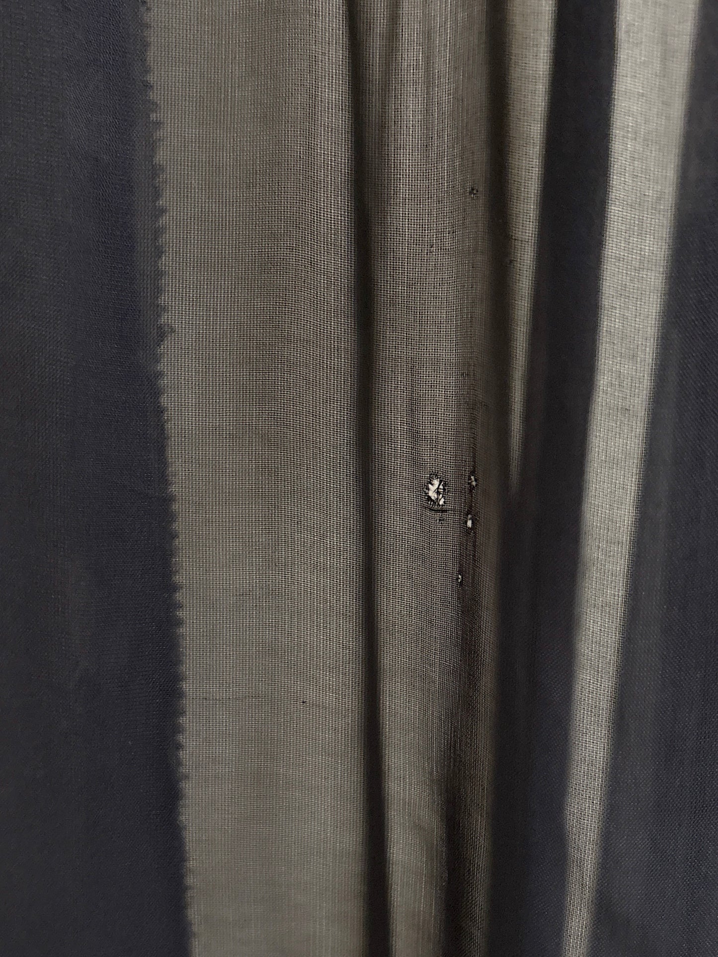 Vintage 1940's Dressing Gown - Sheer Black Rayon Chiffon with Satin Appliqués | S