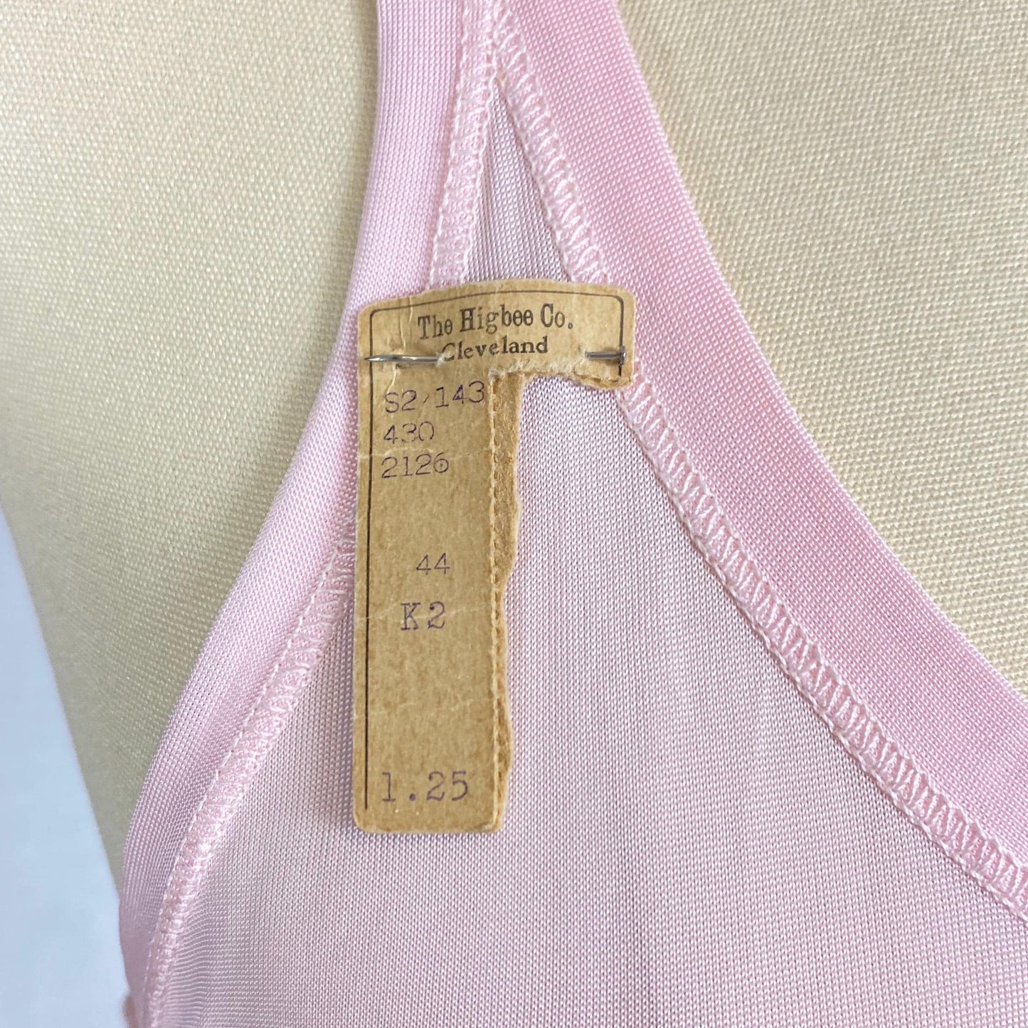 Vintage 1920's Slip | Baby Pink Silk Knit with Drawstring Chest | Size S, M | The Globe - Never Worn with Tag