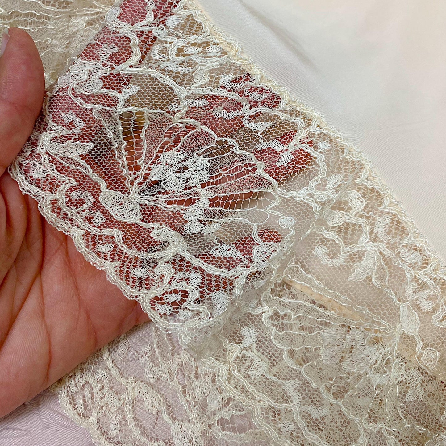 Vintage 1940's Tap Pants | Pale Nude Rayon with Ruffled Ivory Fan Lace | Size S, M | By Du Benay Midriff Slip