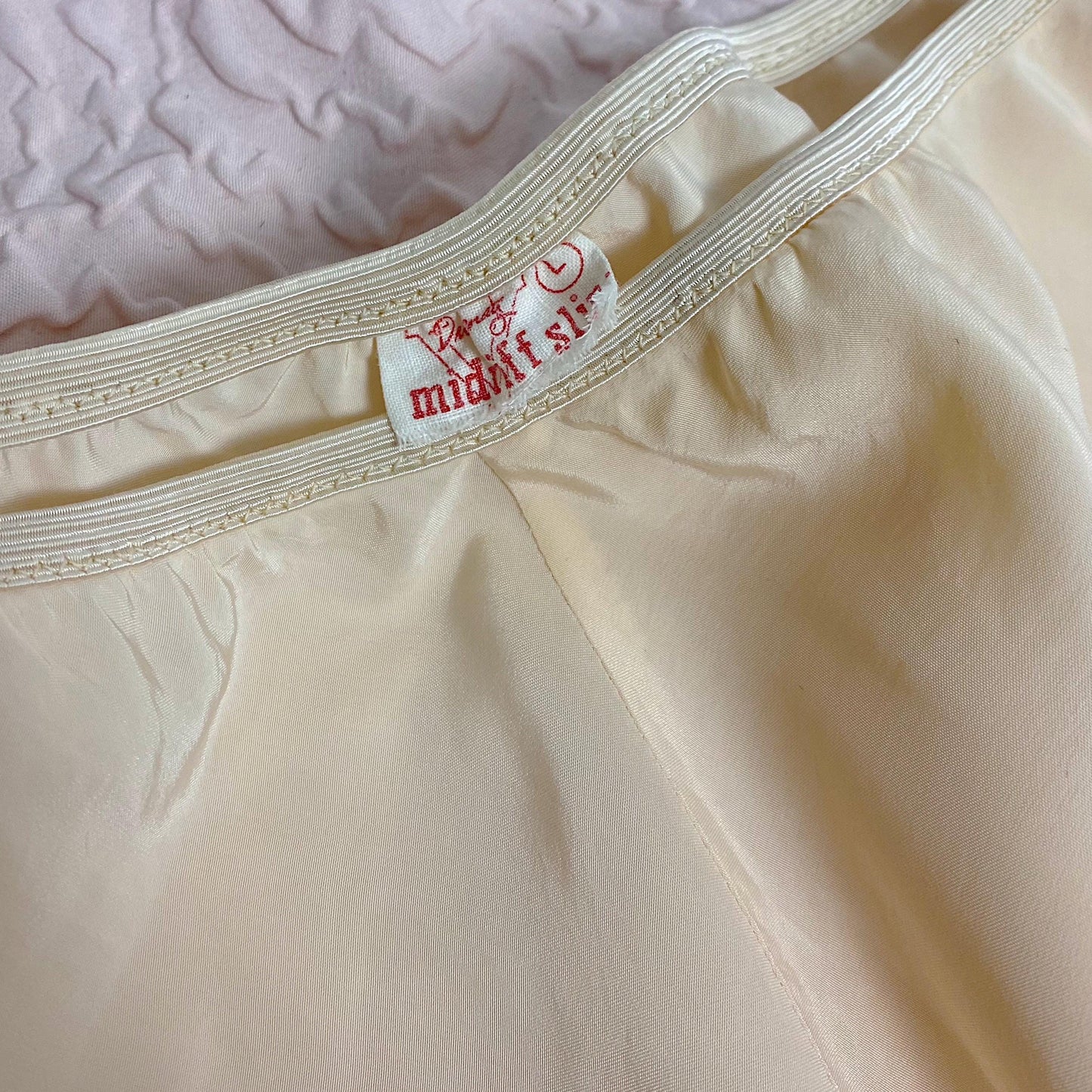 Vintage 1940's Tap Pants | Pale Nude Rayon with Ruffled Ivory Fan Lace | Size S, M | By Du Benay Midriff Slip