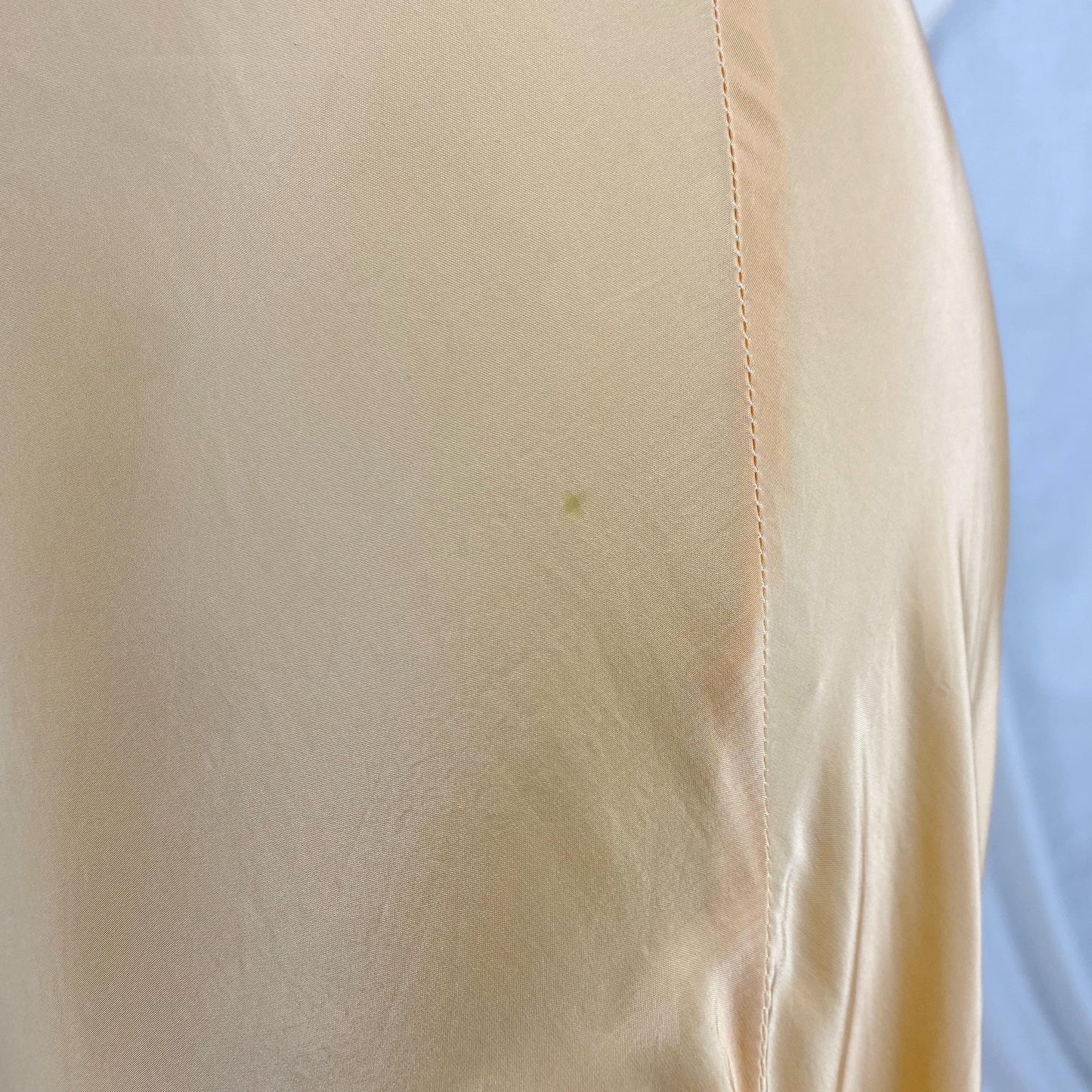 Vintage 1940's Nightgown | Bold Golden Melon Hue Rayon with Scalloped Cotton Lace | Size S, M | By Lady Edso