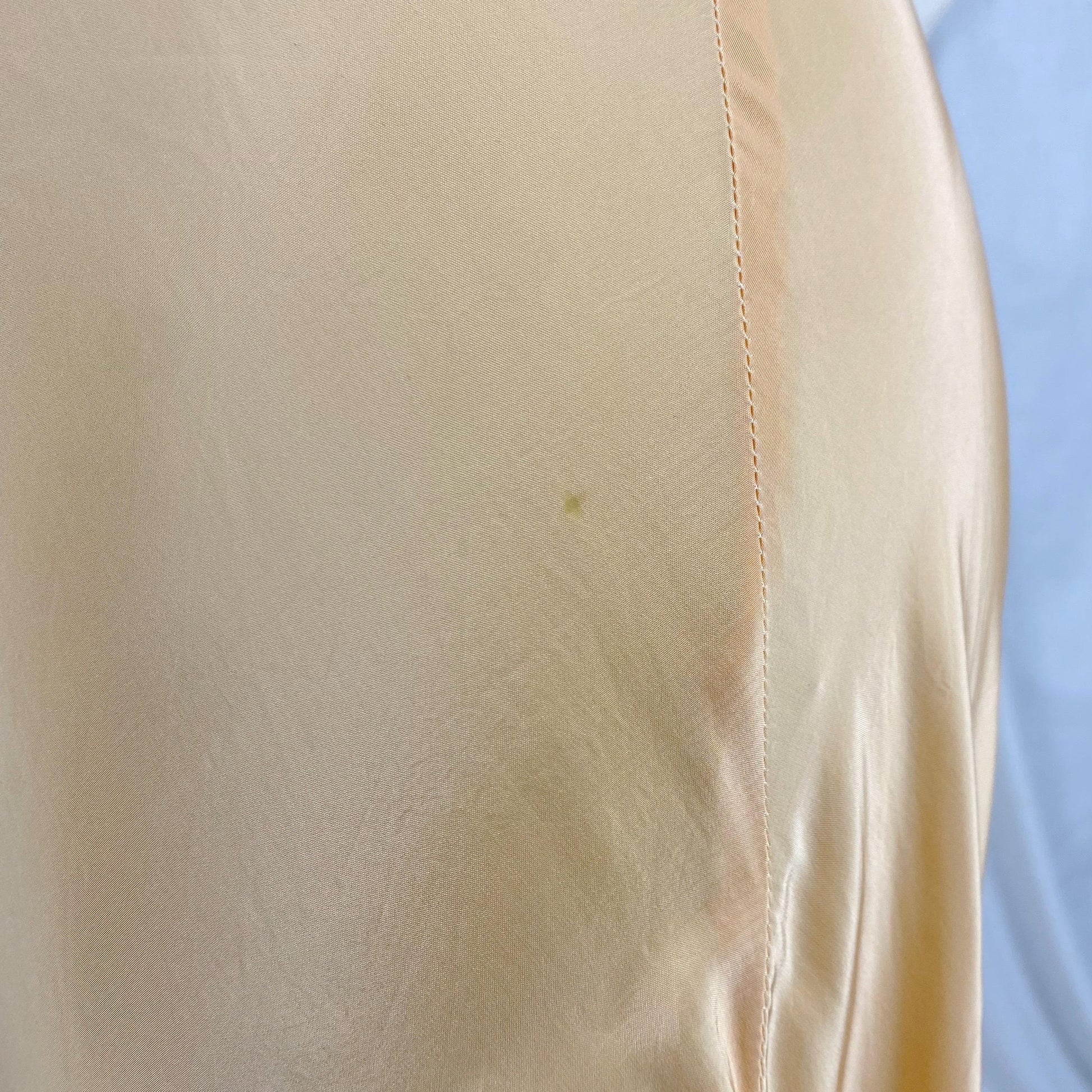 Vintage 1940's Nightgown | Bold Golden Melon Hue Rayon with Scalloped Cotton Lace | Size S, M | By Lady Edso