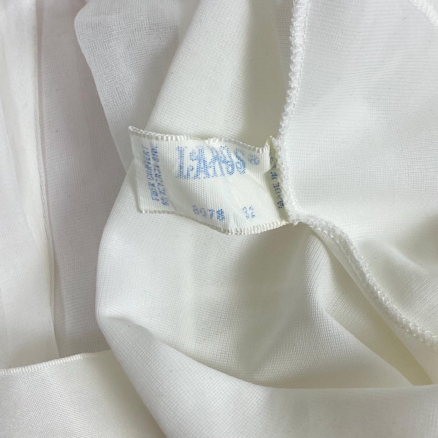 Vintage 1950's - 1960's Nightgown & Peignoir Set | Snow White Nylon Chiffon with Flower Petal Appliques | Size XS | By Laros