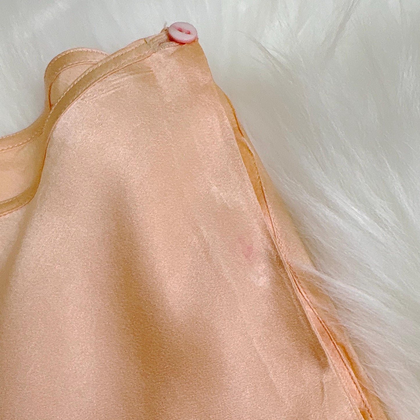 Vintage 1930's Tap Pants - Pale Peach Silk Satin with Sheer Chiffon Inserts & Silver Threaded Floral Embroidery - Size S, M
