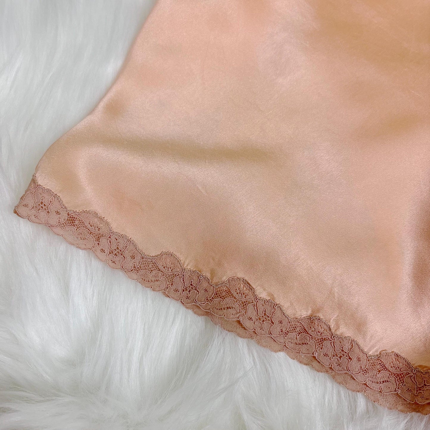 Vintage 1930's Tap Pants - Pale Peach Silk Satin with Sheer Chiffon Inserts & Silver Threaded Floral Embroidery - Size S, M