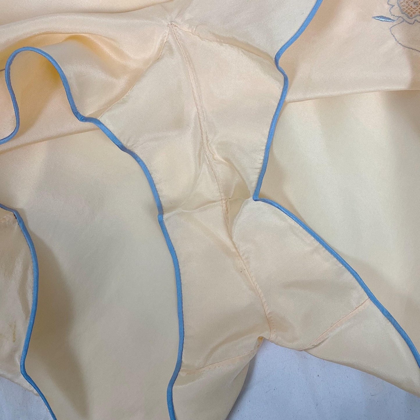 Vintage 1930's - 1940's Tap Pants | Peach Silk with Cornflower Blue Trim | Size S | By Carson, Pirie, Scott & Co. - New with Tags - Daggers & Dames
