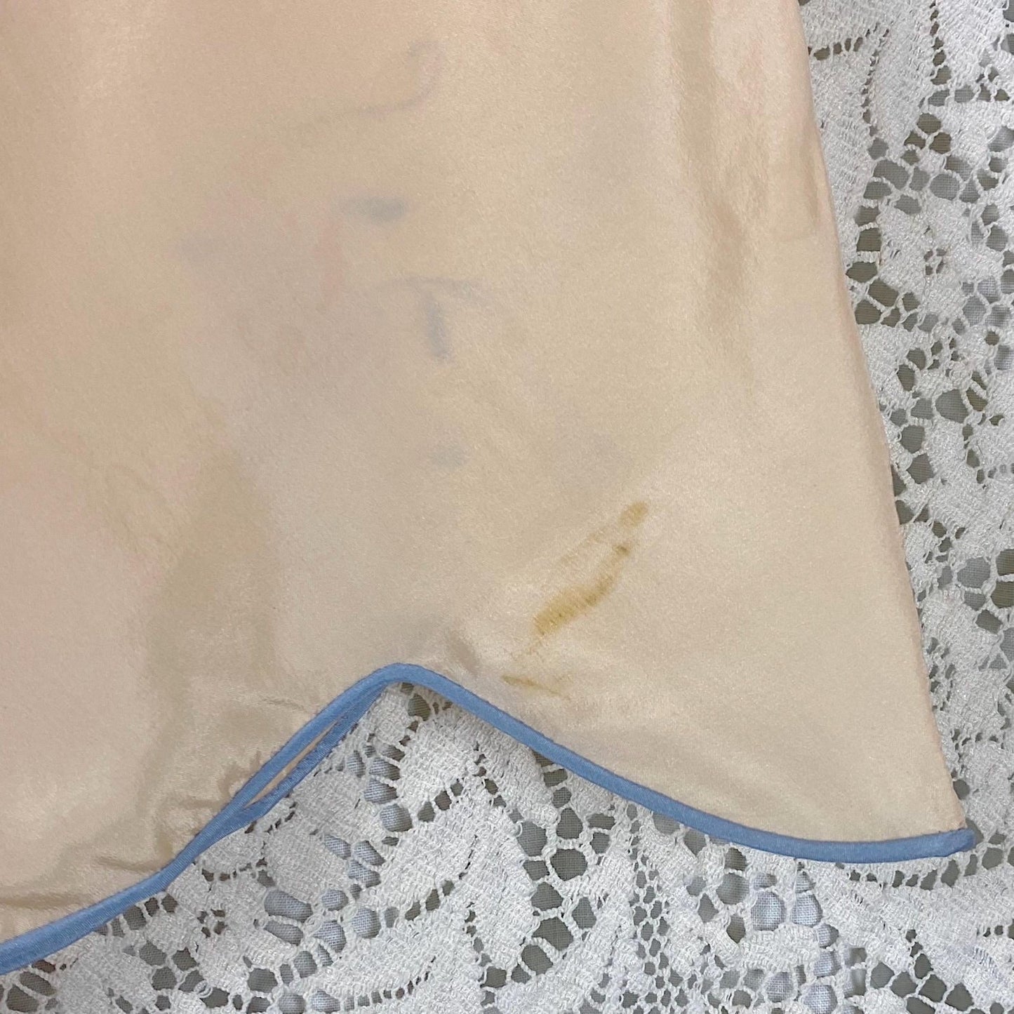 Vintage 1930's - 1940's Tap Pants | Peach Silk with Cornflower Blue Trim | Size S | By Carson, Pirie, Scott & Co. - New with Tags - Daggers & Dames