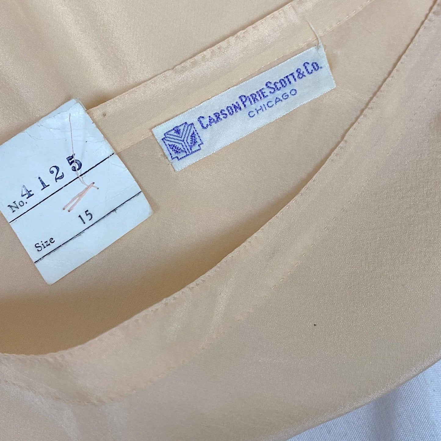 Vintage 1930's - 1940's Tap Pants | Peach Silk with Cornflower Blue Trim | Size S | By Carson, Pirie, Scott & Co. - New with Tags - Daggers & Dames