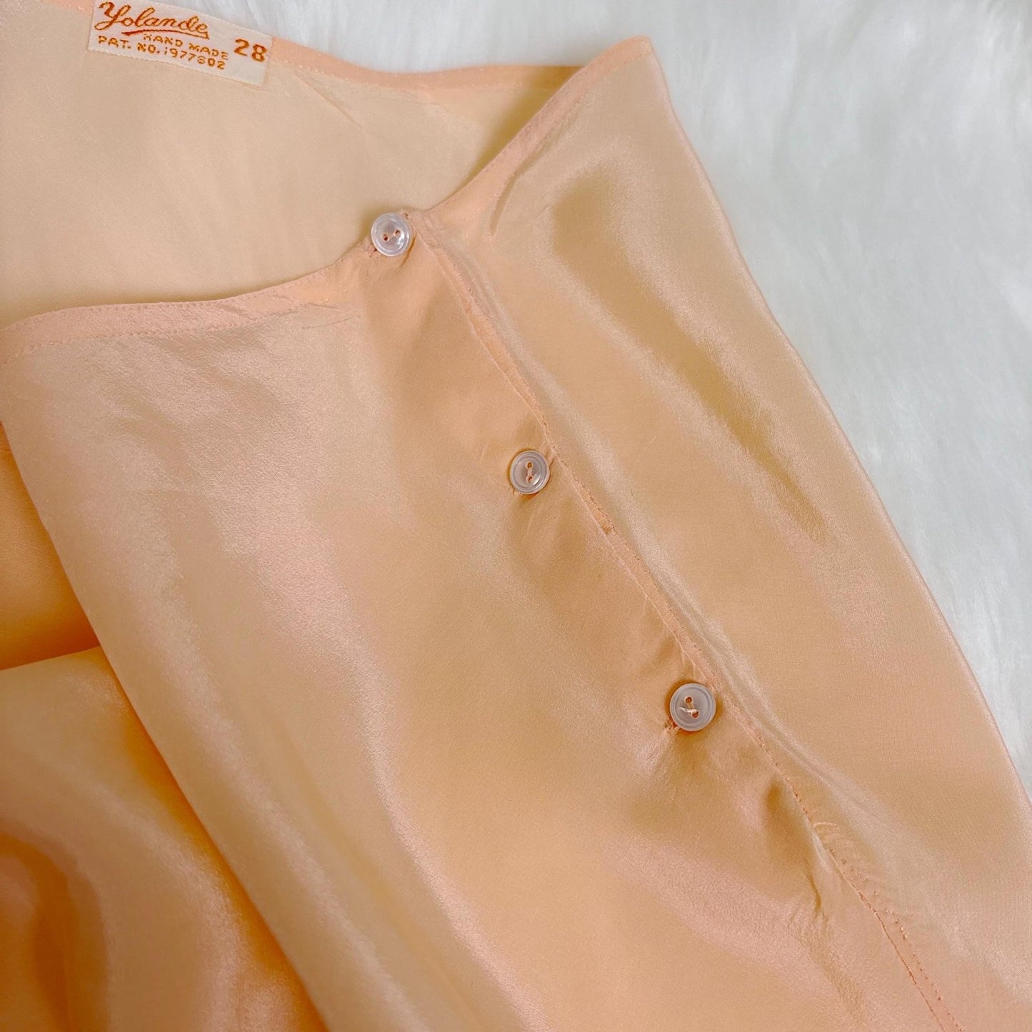 Vintage 1930's Tap Pants - Light Peach Semi Sheer Silk with Deep Mocha Lace Appliques - Size S, M - By Yolande - Daggers & Dames