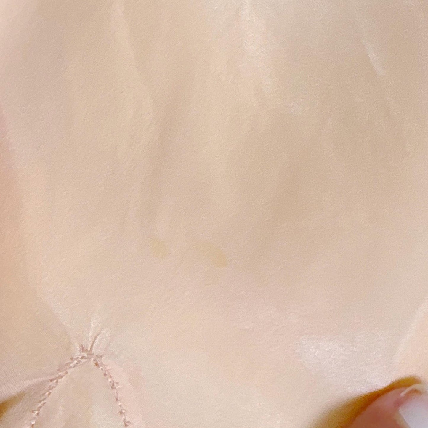 Vintage 1930's Tap Pants - Light Peach Semi Sheer Silk with Deep Mocha Lace Appliques - Size S, M - By Yolande - Daggers & Dames