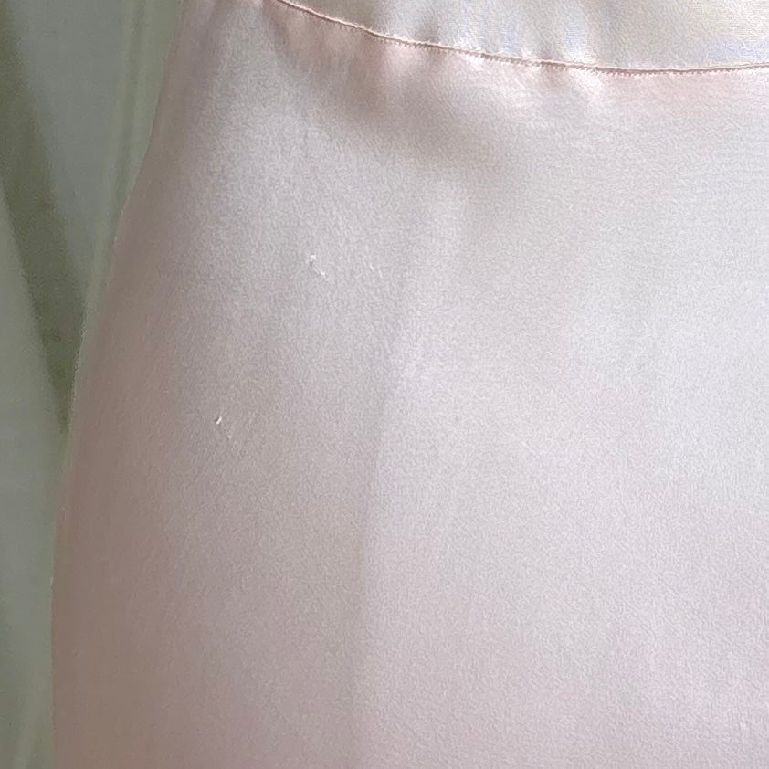 Vintage 1940's Baby Pink Rayon Satin Slip - By Fischer Heavenly Lingerie, Size S - Daggers & Dames