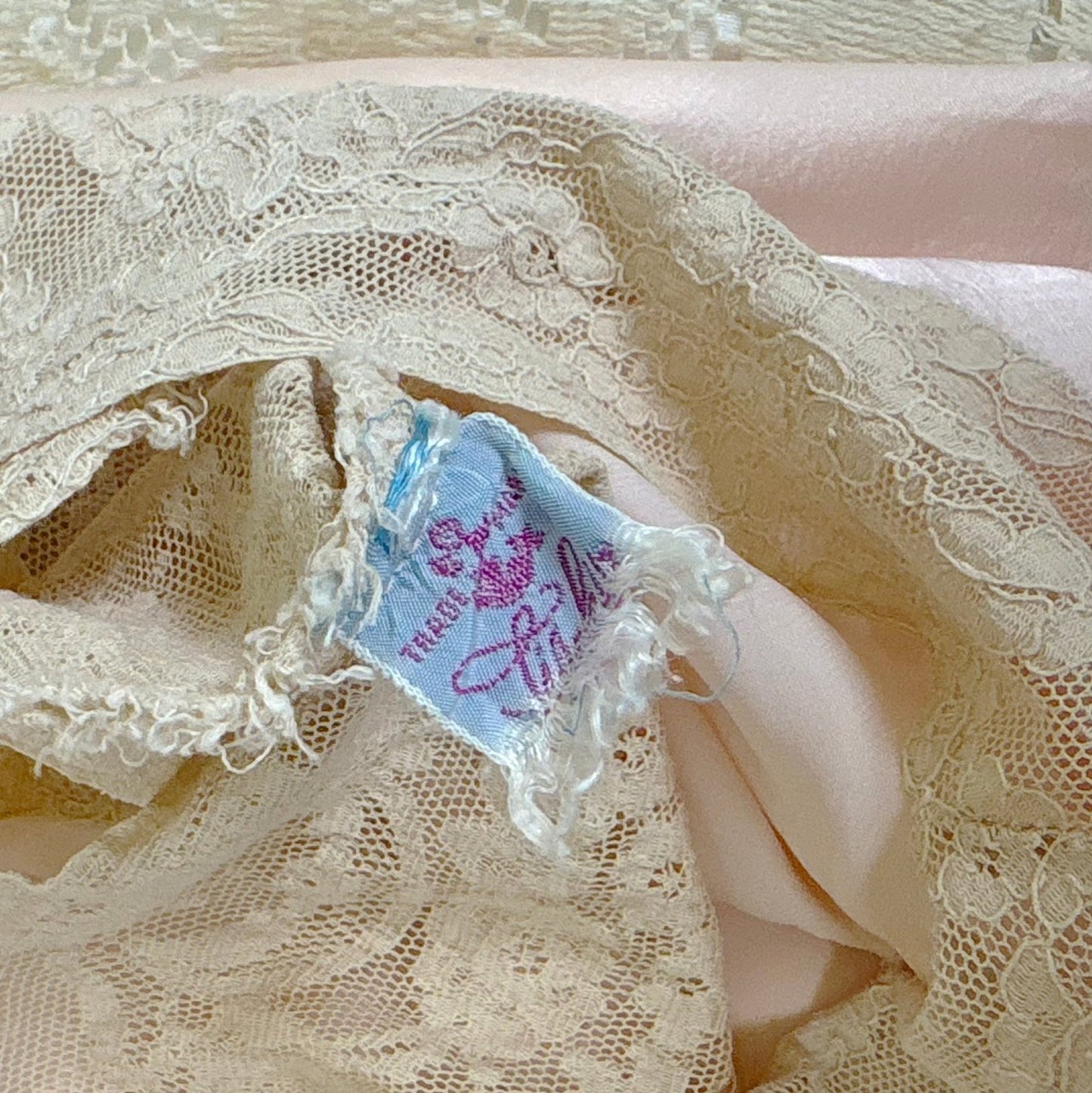 Vintage 1940's Baby Pink Rayon Satin Slip - By Fischer Heavenly Lingerie, Size S - Daggers & Dames