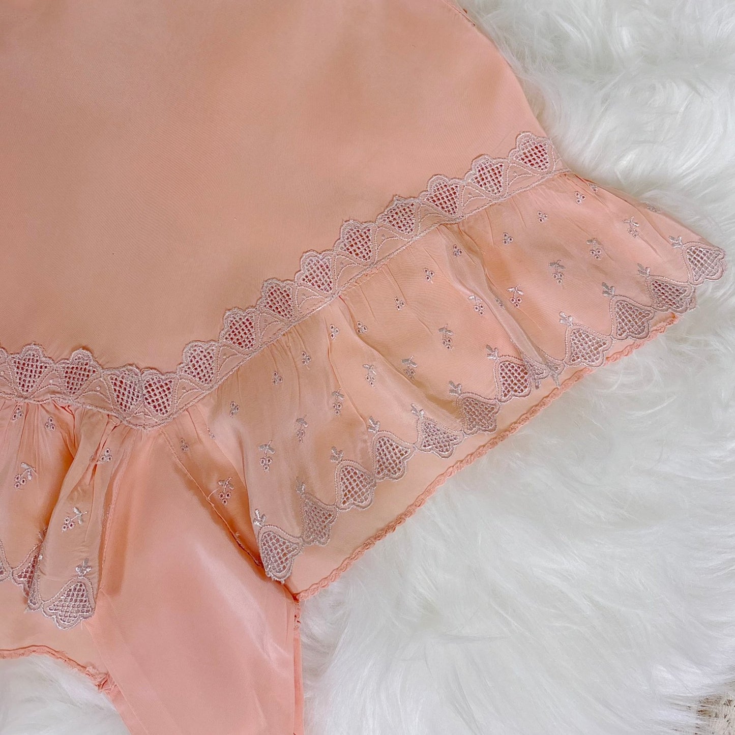 Vintage 1940's Candy Pink Rayon Tap Pants with Silver Bell Embroidery - Size XS - Daggers & Dames