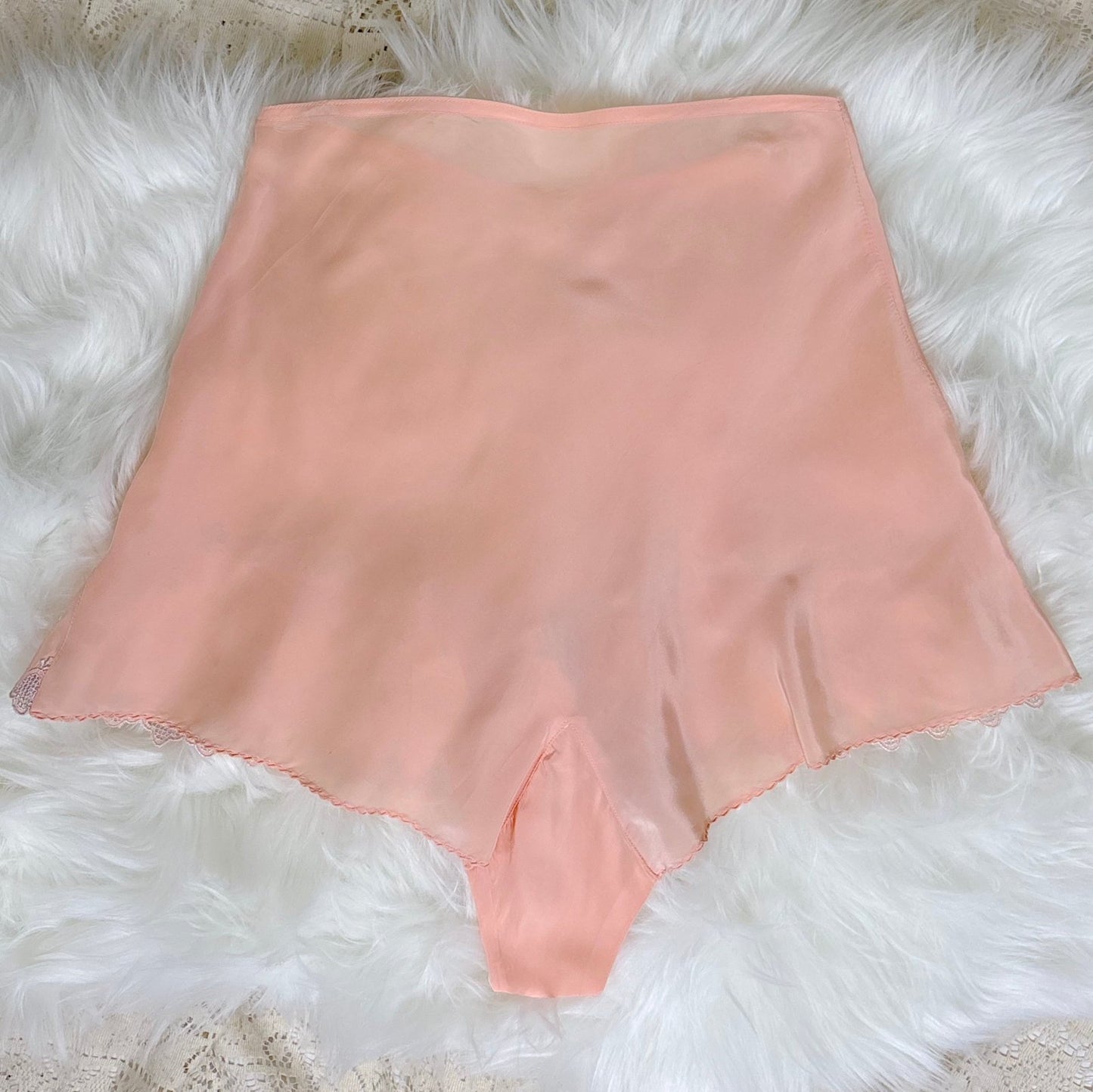 Vintage 1940's Candy Pink Rayon Tap Pants with Silver Bell Embroidery - Size XS - Daggers & Dames