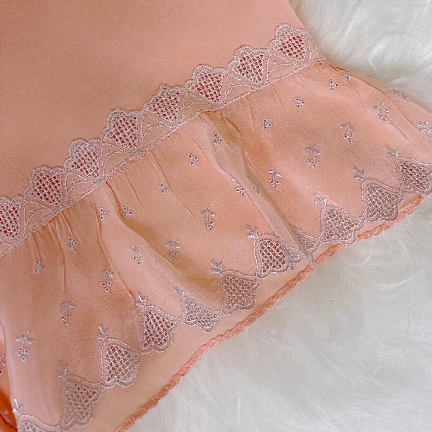 Vintage 1940's Candy Pink Rayon Tap Pants with Silver Bell Embroidery - Size XS - Daggers & Dames