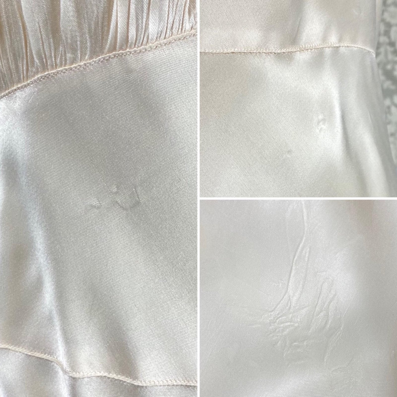 Vintage 1940's Nightgown | Creamy White Rayon Satin with Ivory Floral Cotton Lace | Size S, M | By Radcliffe - Daggers & Dames