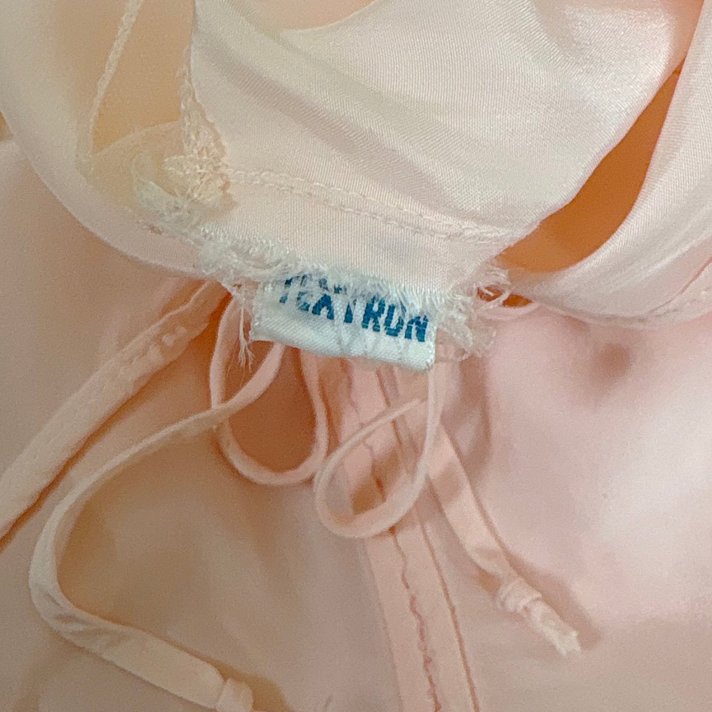 Vintage 1940's Powder Pink Rayon Nightgown with Tulle - By Textron, Size S, M - Daggers & Dames