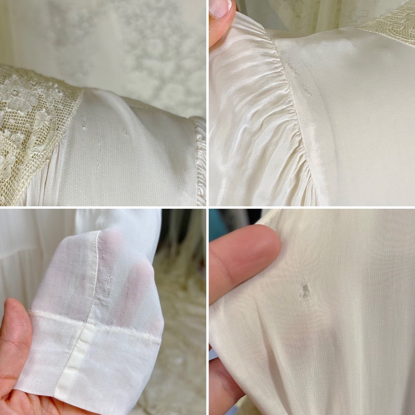 Vintage 1940's Sheer White Rayon Chiffon Dressing Gown - By Radcliffe, Size M - Daggers & Dames