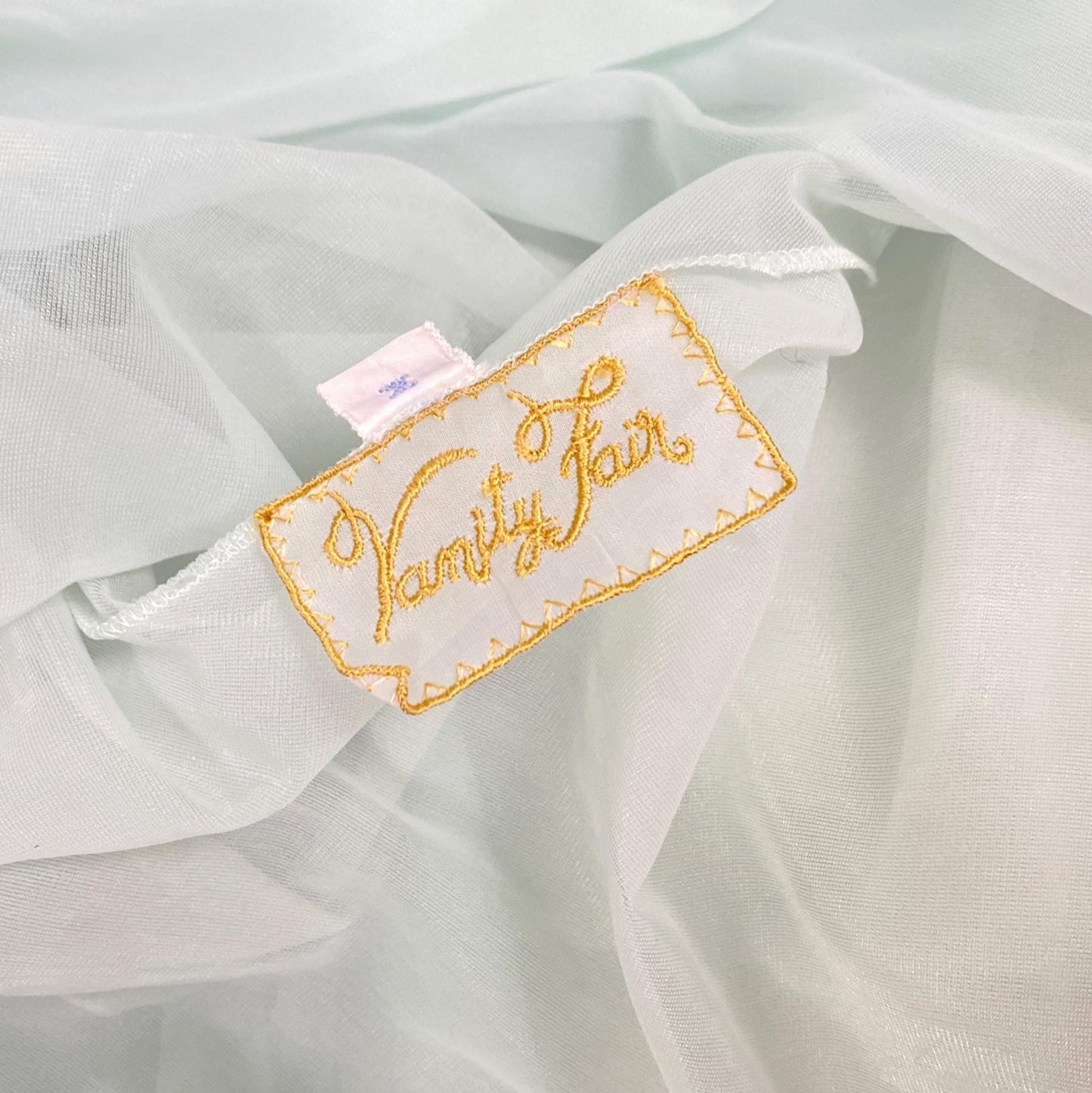 Vintage 1950's Nightgown & Peignoir Set | Sheer Pale Blue Nylon Chiffon with Rhinestones | Size M | Vanity Fair Conversation Piece Line - Daggers & Dames