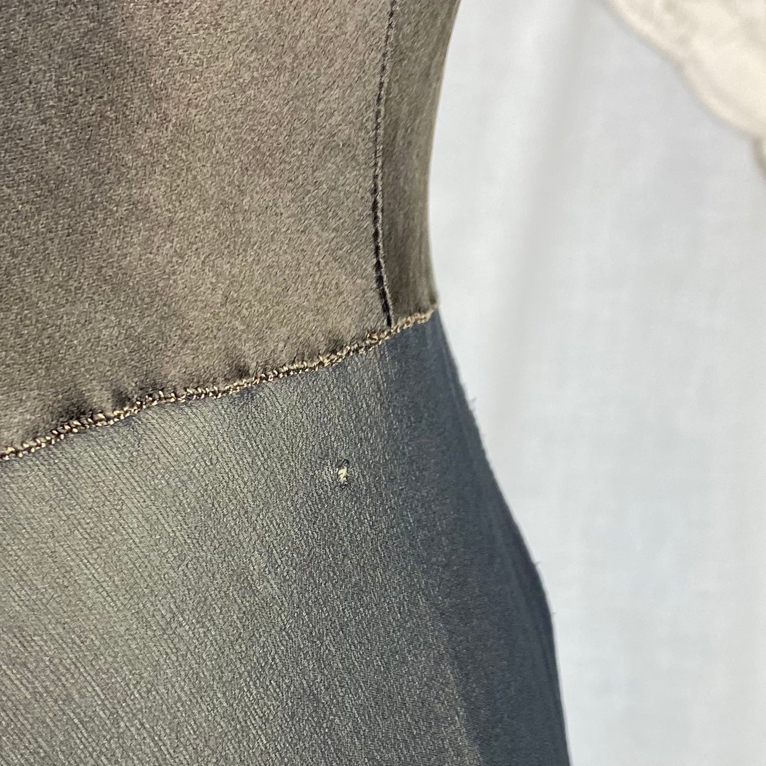 Vintage 1950's Nightgown | Sheer Black Chiffon with Deep Olive Green Satin inserts & Chantilly Lace | Size S, M | By Lucie Ann - Daggers & Dames