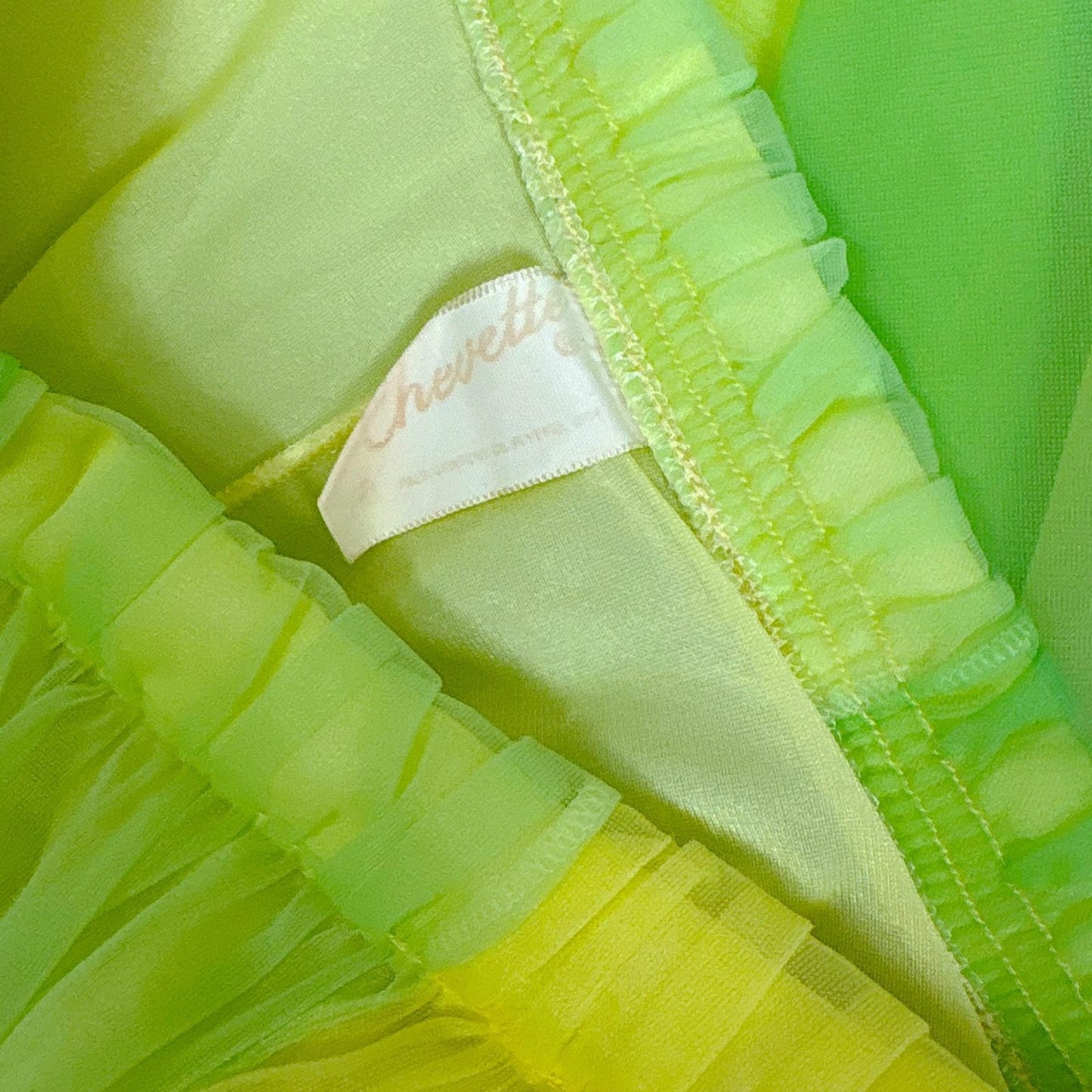 Vintage 1960's Nightgown & Peignoir Set - Lime Green and Yellow Nylon Chiffon with Satin Bow - By Chevette - Size S, M - Daggers & Dames