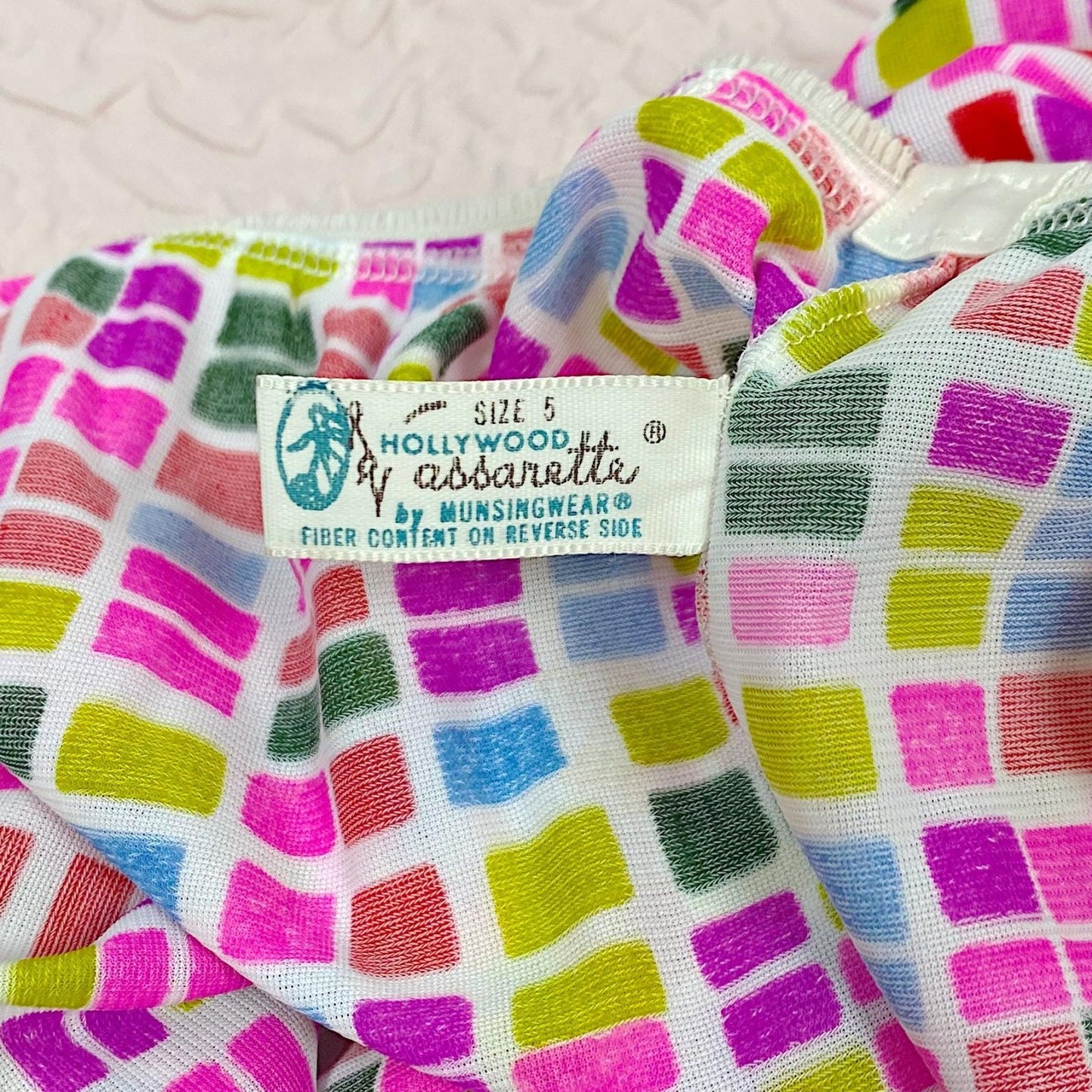Vintage 1960's Pillow Tab Panties | High Rise White Nylon with Bold Geo Pattern & Mushroom Gusset| Size S, M | By Vassarette - Never Worn - Daggers & Dames