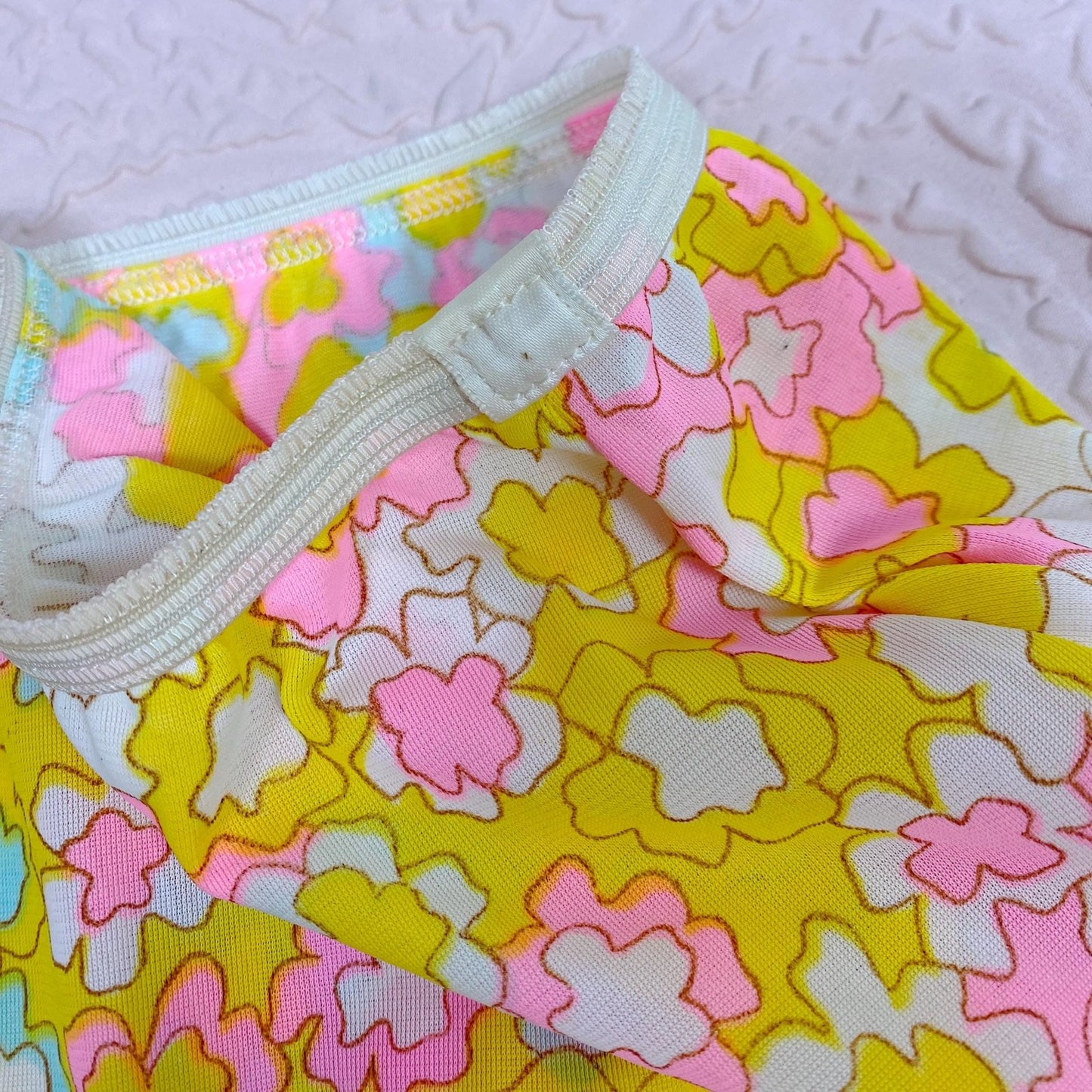 Vintage 1960's Pillow Tab Panties | High Rise White Nylon with Floral Print & Mushroom Gusset | Size S, M | By Vassarette - Never Worn - Daggers & Dames