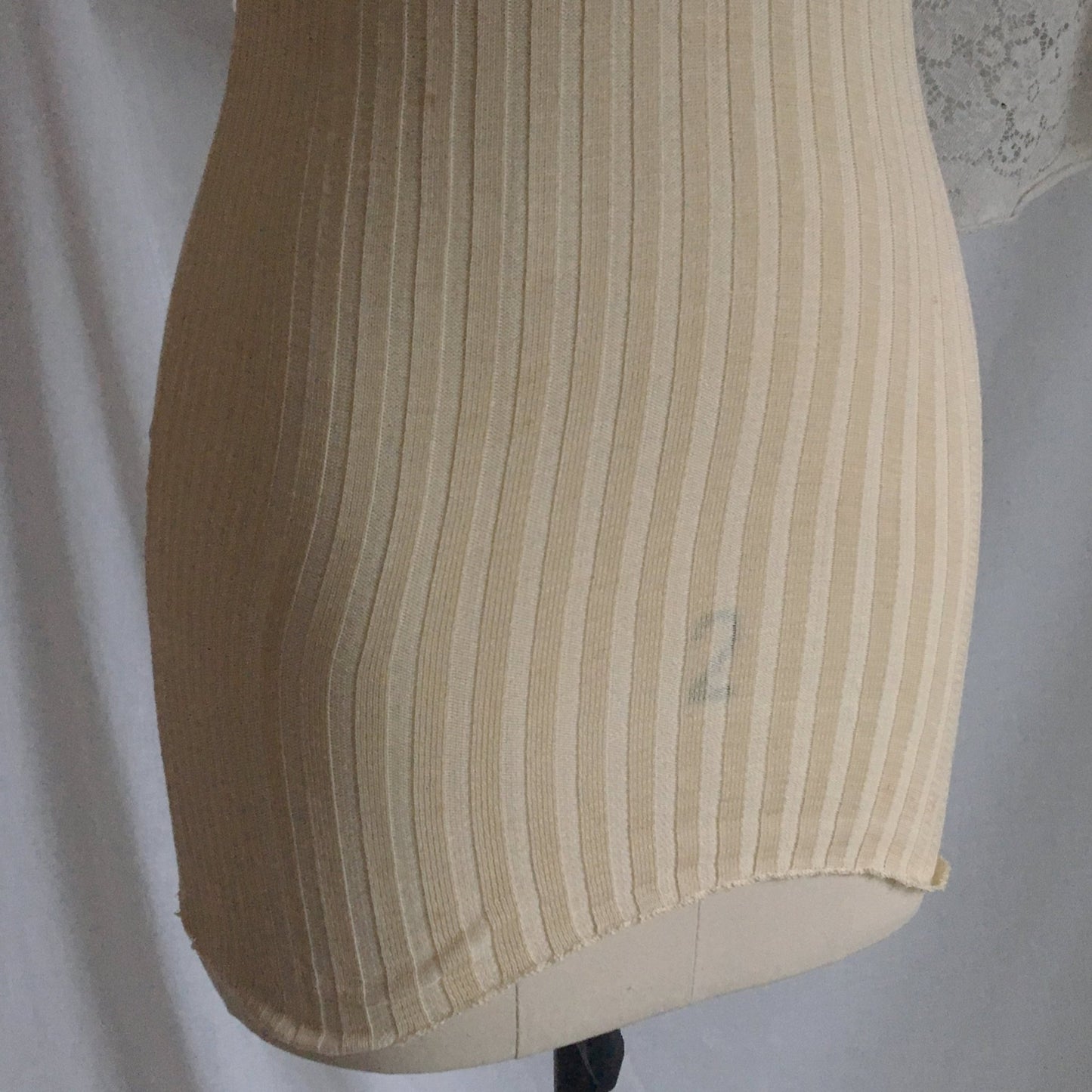 Antique 1910's Edwardian Camisole | Champagne Silk & Cotton Knit with Caramel Ribbon | Size XXS, XS - Daggers & Dames