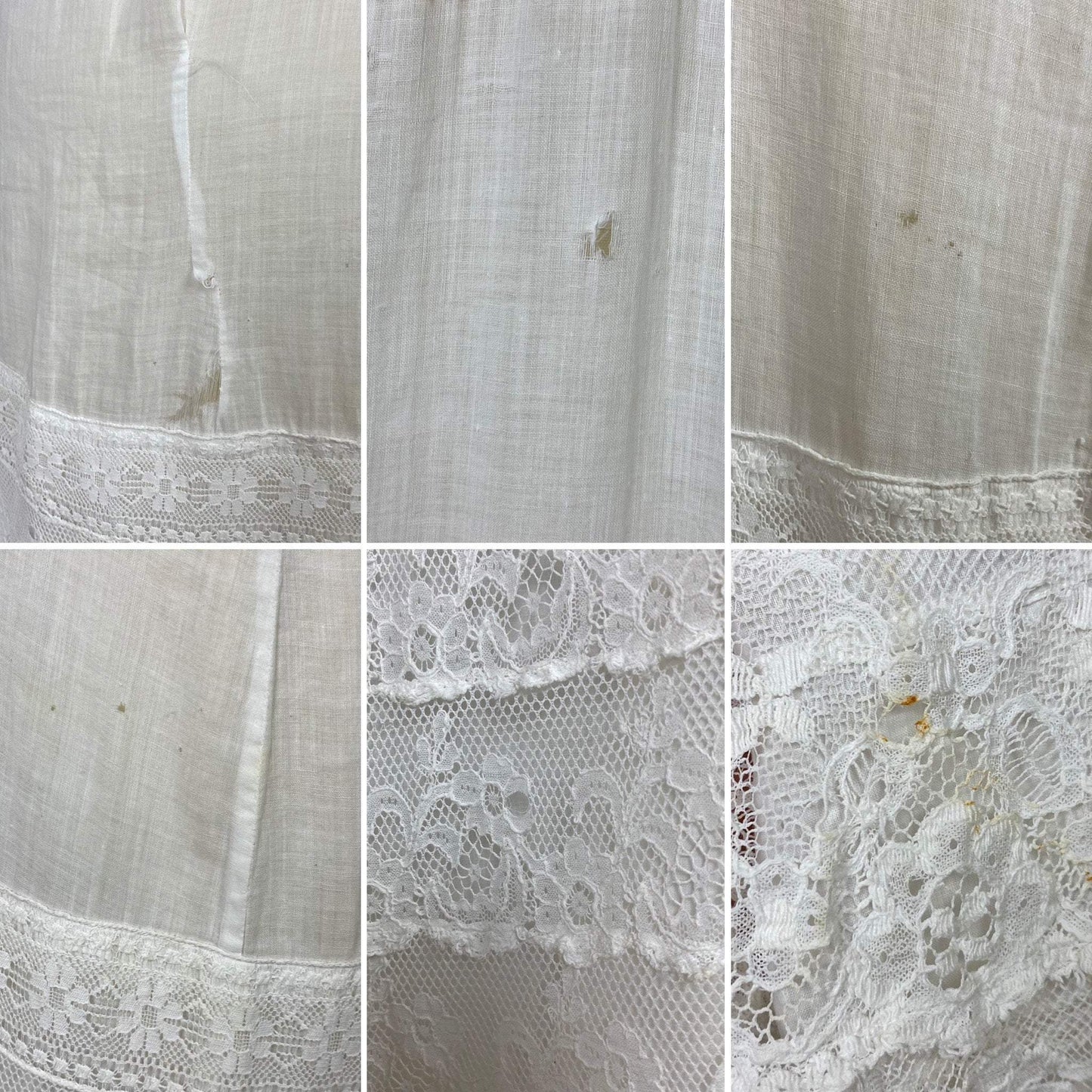 Antique 1910's Edwardian Chemise | Bright White Cotton Lawn with Valenciennes Lace | Size S, M - Daggers & Dames