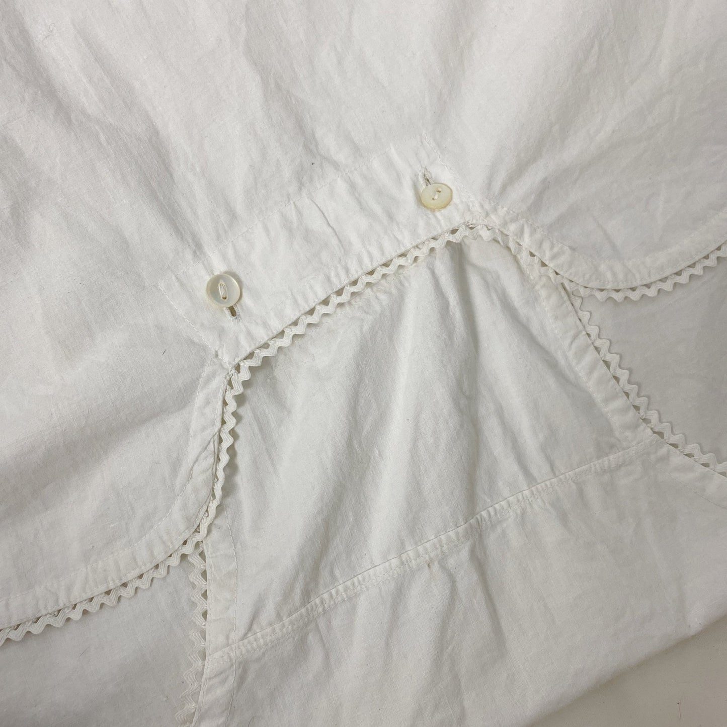 Antique 1910's Edwardian Knickers | Crisp White Cotton with Button Envelope Crotch | Size S, M - Daggers & Dames