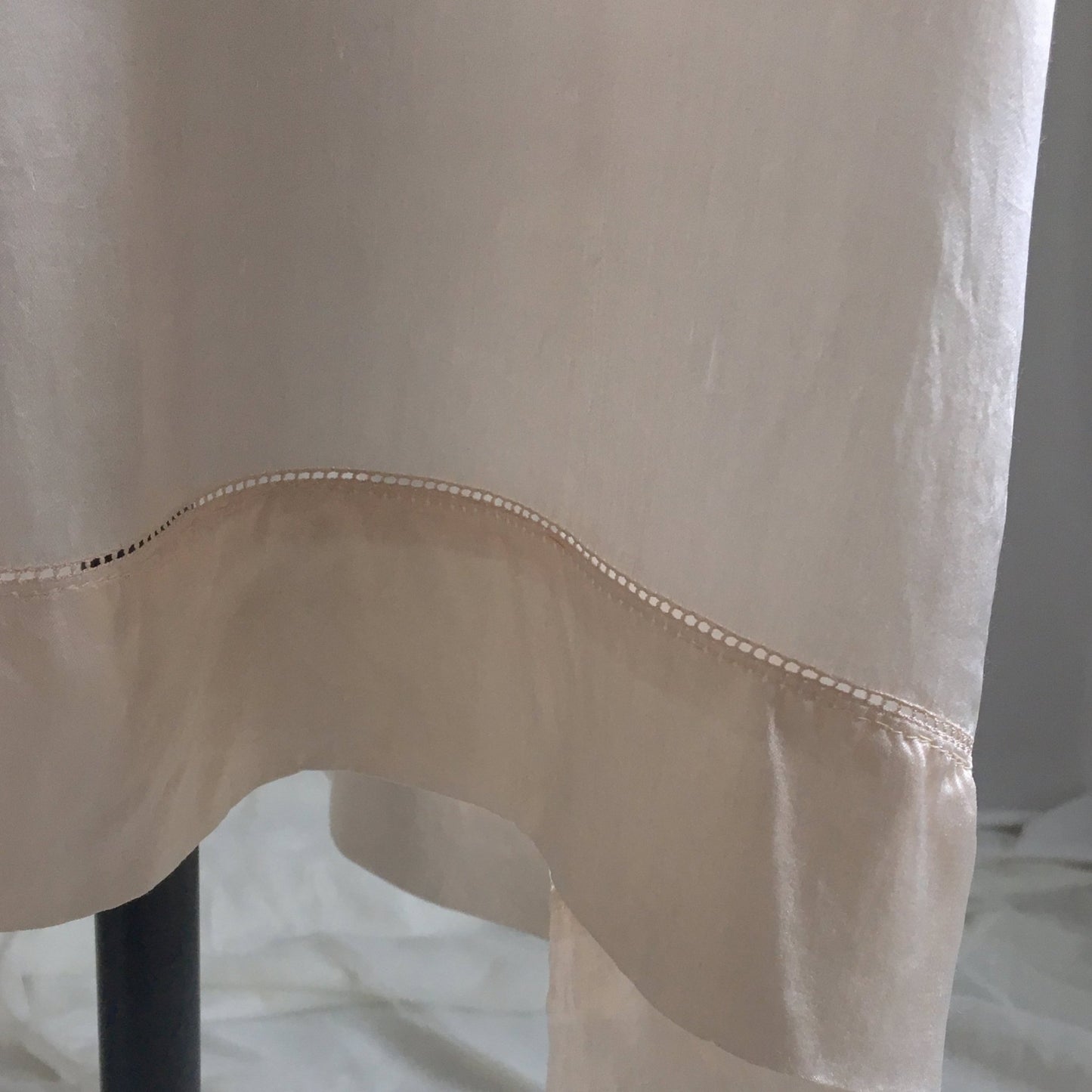 Antique 1910's Edwardian Nightgown | Palest Pink Silk with Irish Crochet Lace | Size SM, M, LG - Daggers & Dames