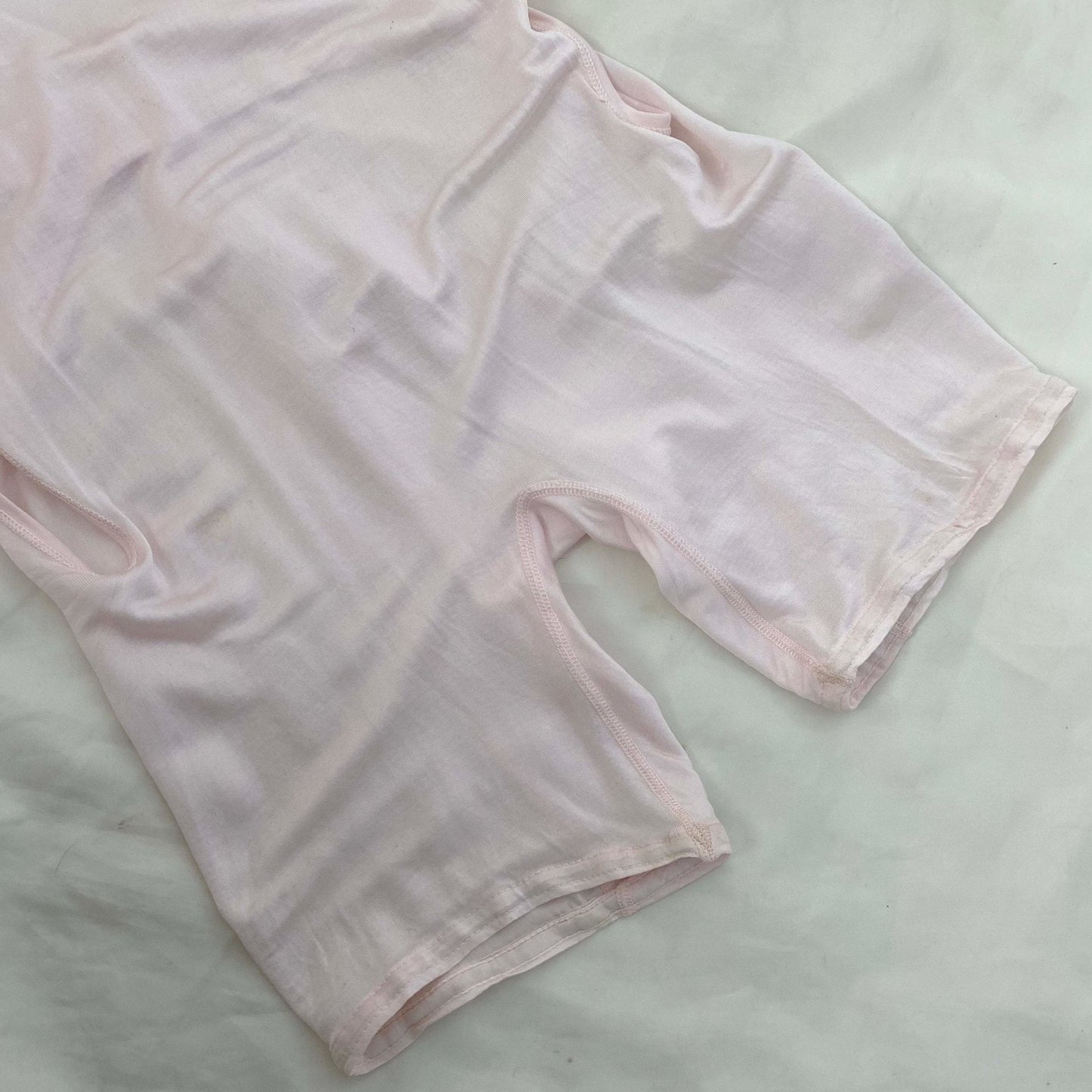 Antique 1920's Camiknicker | Pale Pink Silk Knit with Button Drop-Seat | Size 30-34 Bust, XXS, XS - Daggers & Dames