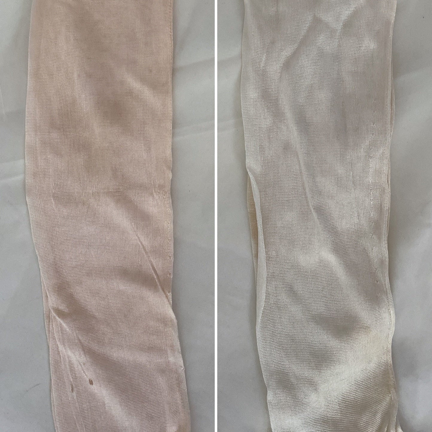 Antique 1920's Stockings | Ivory & Nude Silk Knit with Original Box | Size 7, 8 | Kan't-B-Beat -New with Tags - Daggers & Dames