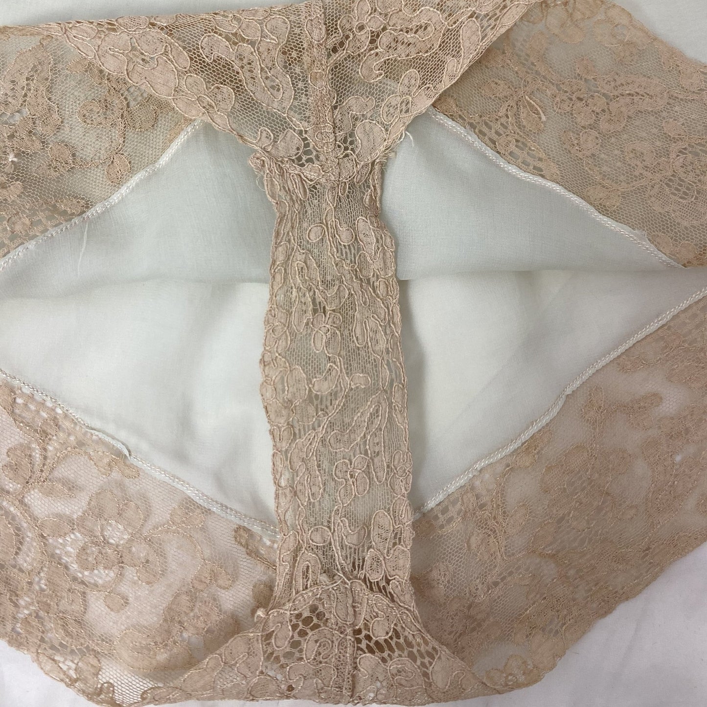 Antique 1920's Tap Pants | Sheer Mint Green Silk Chiffon with Deep Nude Lace & Double Side Button Closure | Size XXS, XS - Daggers & Dames