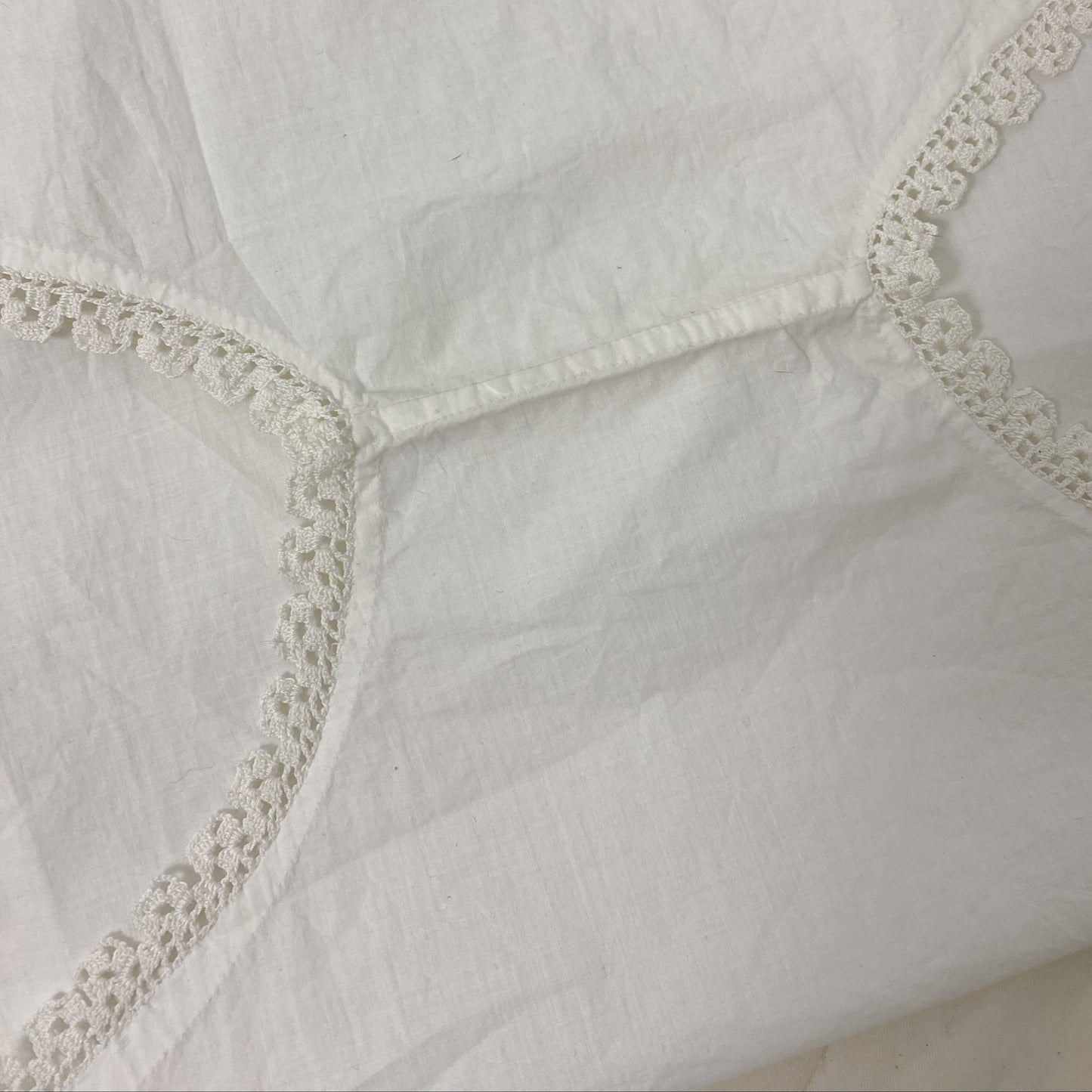 Antique Edwardian 1910's Step In Chemise | Hand Stitched White Cotton Lawn with Filet Lace & Crochet Hem | Size XS, SM, M - Daggers & Dames