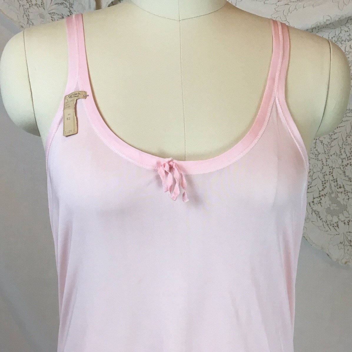 Vintage 1920's Chemise 2 | Size SM, MED | Bubblegum Pink Rayon Knit | The Globe -New with Tags - Daggers & Dames