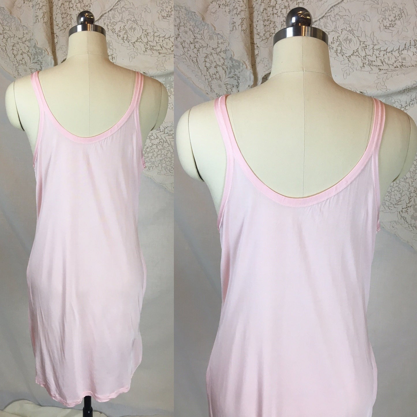 Vintage 1920's Chemise 2 | Size SM, MED | Bubblegum Pink Rayon Knit | The Globe -New with Tags - Daggers & Dames
