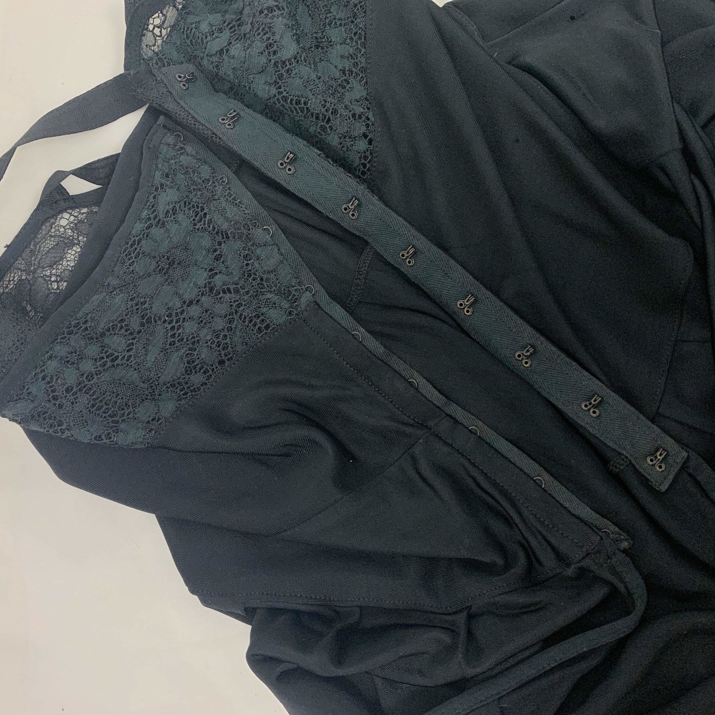 Vintage 1920's Step In Chemise | Inky Black Silk Knit with Chantilly Lace | Size XS Petite | Kickernick - Daggers & Dames