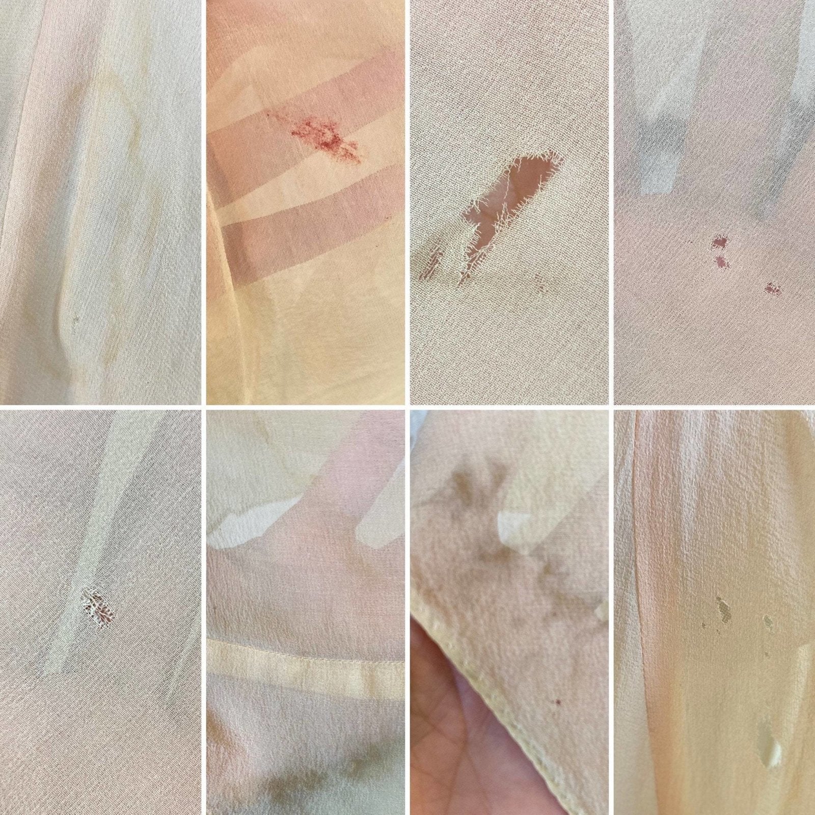 Vintage 1930's Dressing Gown Robe | Sheer Peach Silk Chiffon with Mauve Floral Embroidery | Size XS, S, M - Daggers & Dames