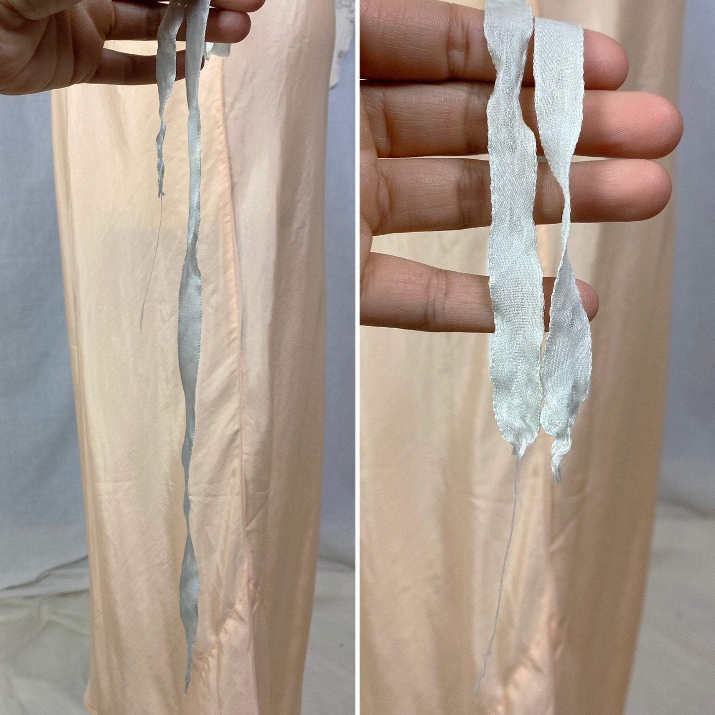 Vintage 1930's Nightgown | Peachy Pink Silk with Blush Lace | Size M, LG - Daggers & Dames