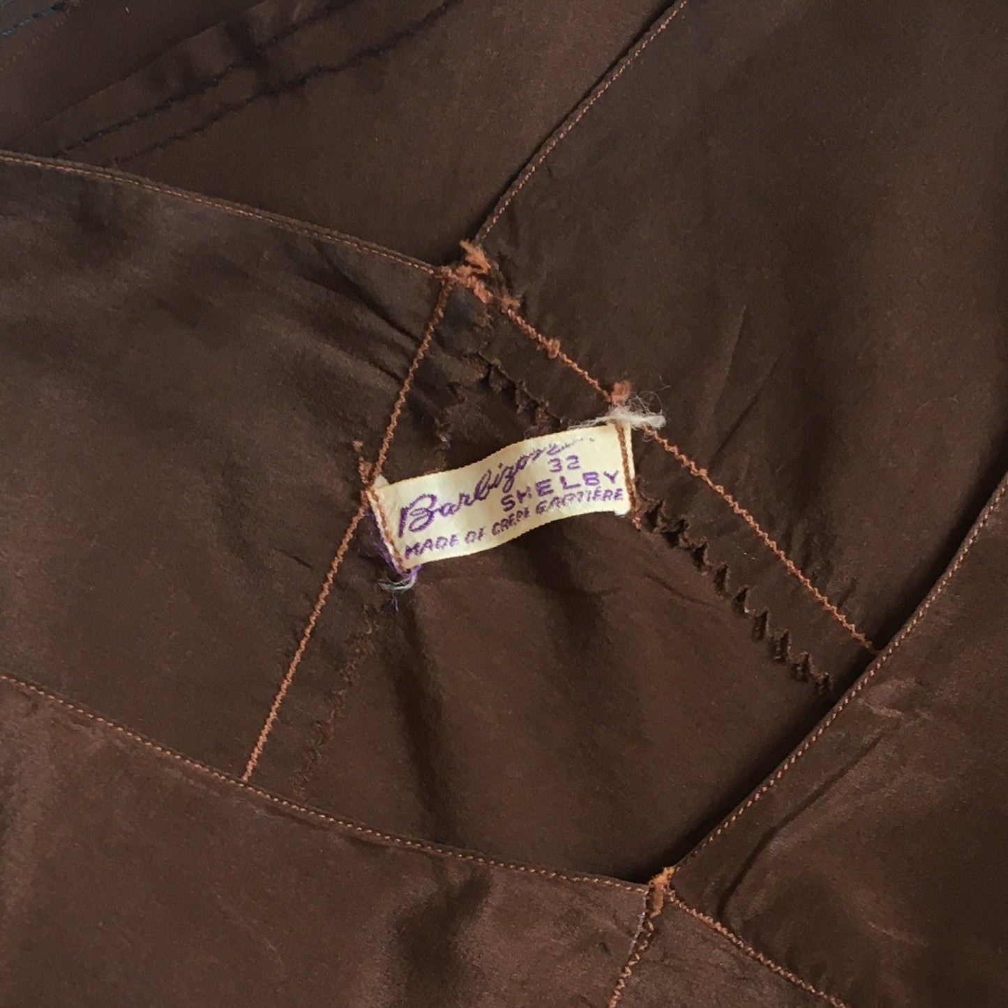 Vintage 1930's Slip | Mocha Brown Silk Crepe de Chine with Bias Cut | Barbizon | Size XS, Petite - Daggers & Dames