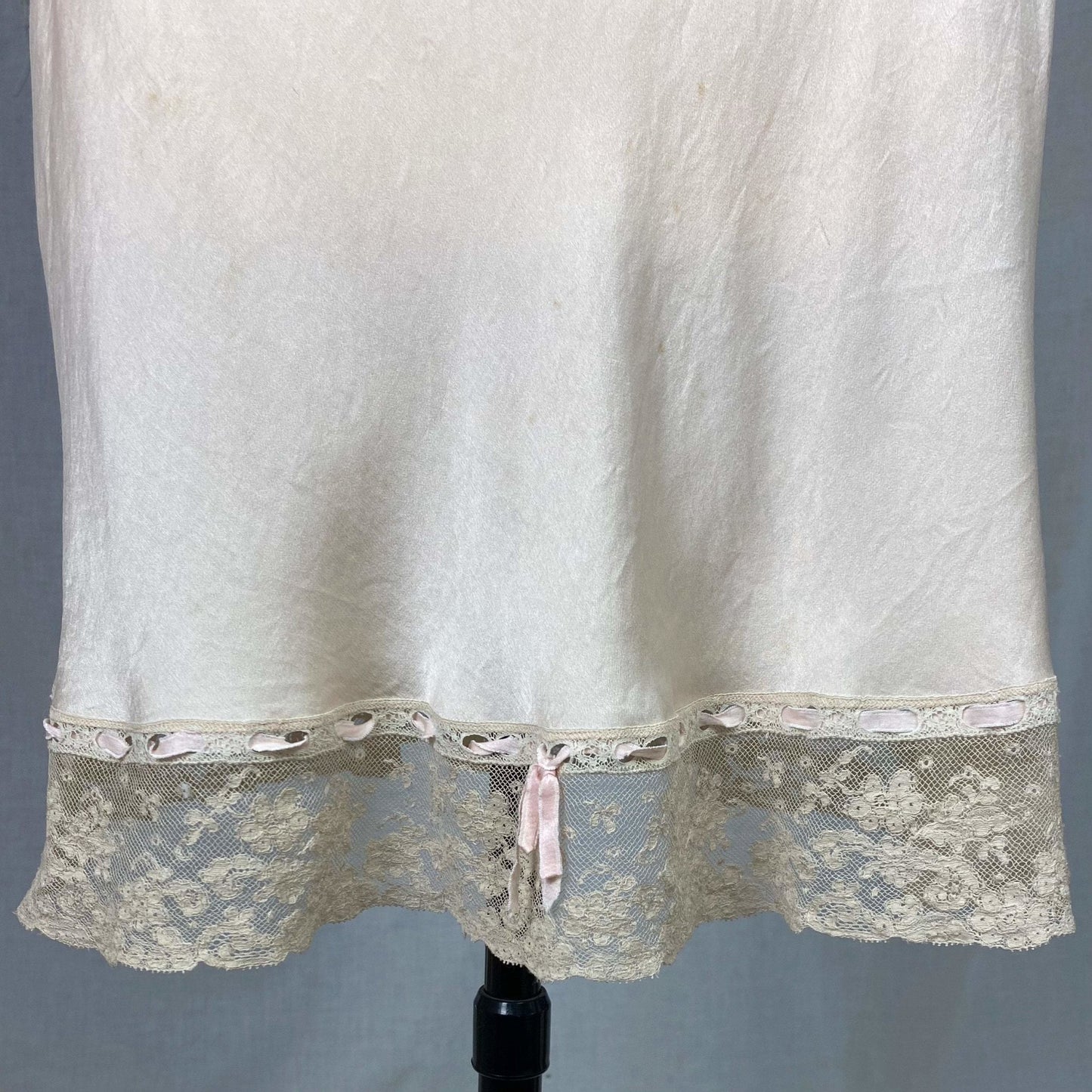 Vintage 1930's Slip | Pale Pink Silk with Ivory Lace | Size 32 Bust, XS | Fischer Heavenly Lingerie - Daggers & Dames