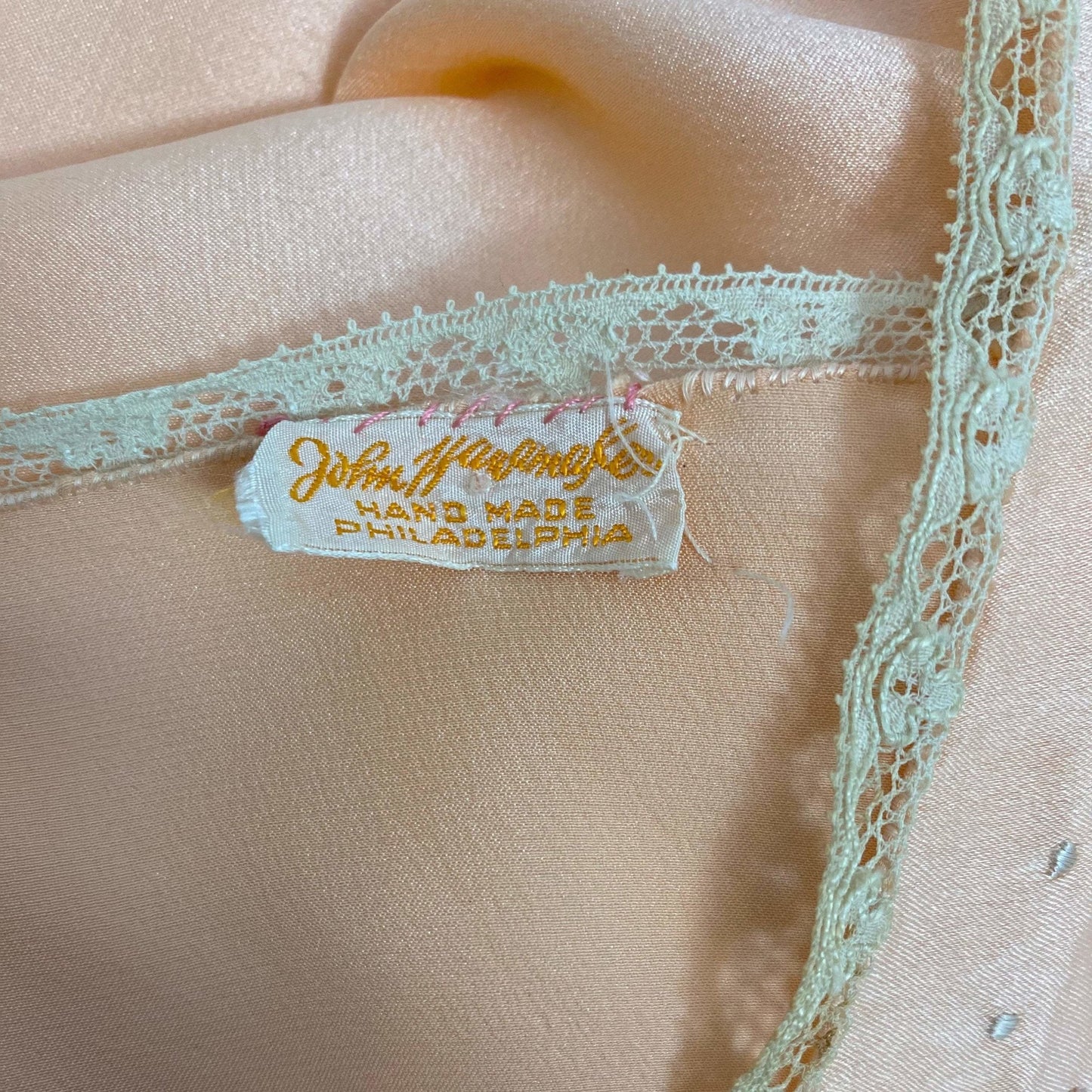 Vintage 1930's Slip | Rich Peach Silk Charmeuse with Embroidery | Size 34-38, M/LG - Daggers & Dames