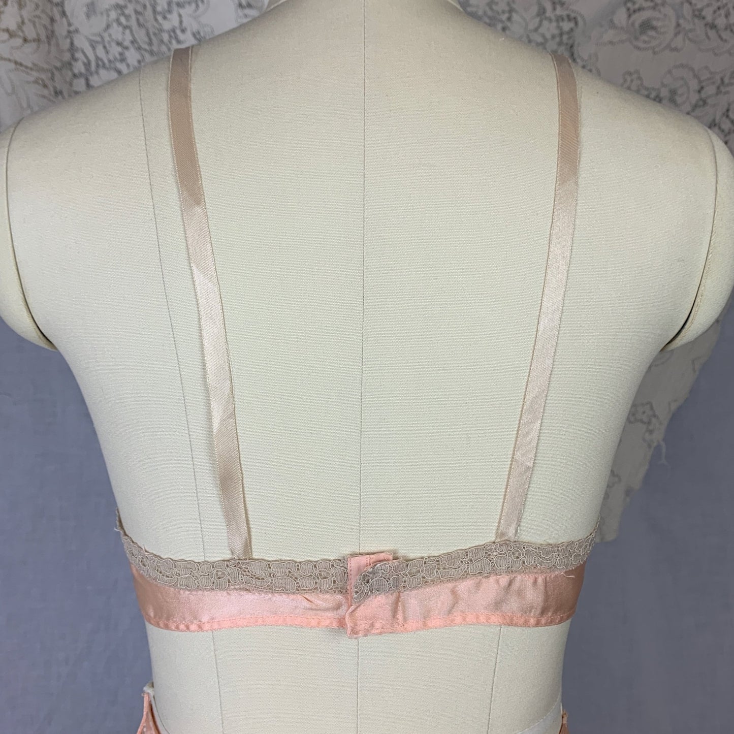 Vintage 1930's Tap Pants & Bralette Lingerie Set | Peach Silk Charmeuse with Mixed Alençon Lace | Size XS | Homemade - Daggers & Dames