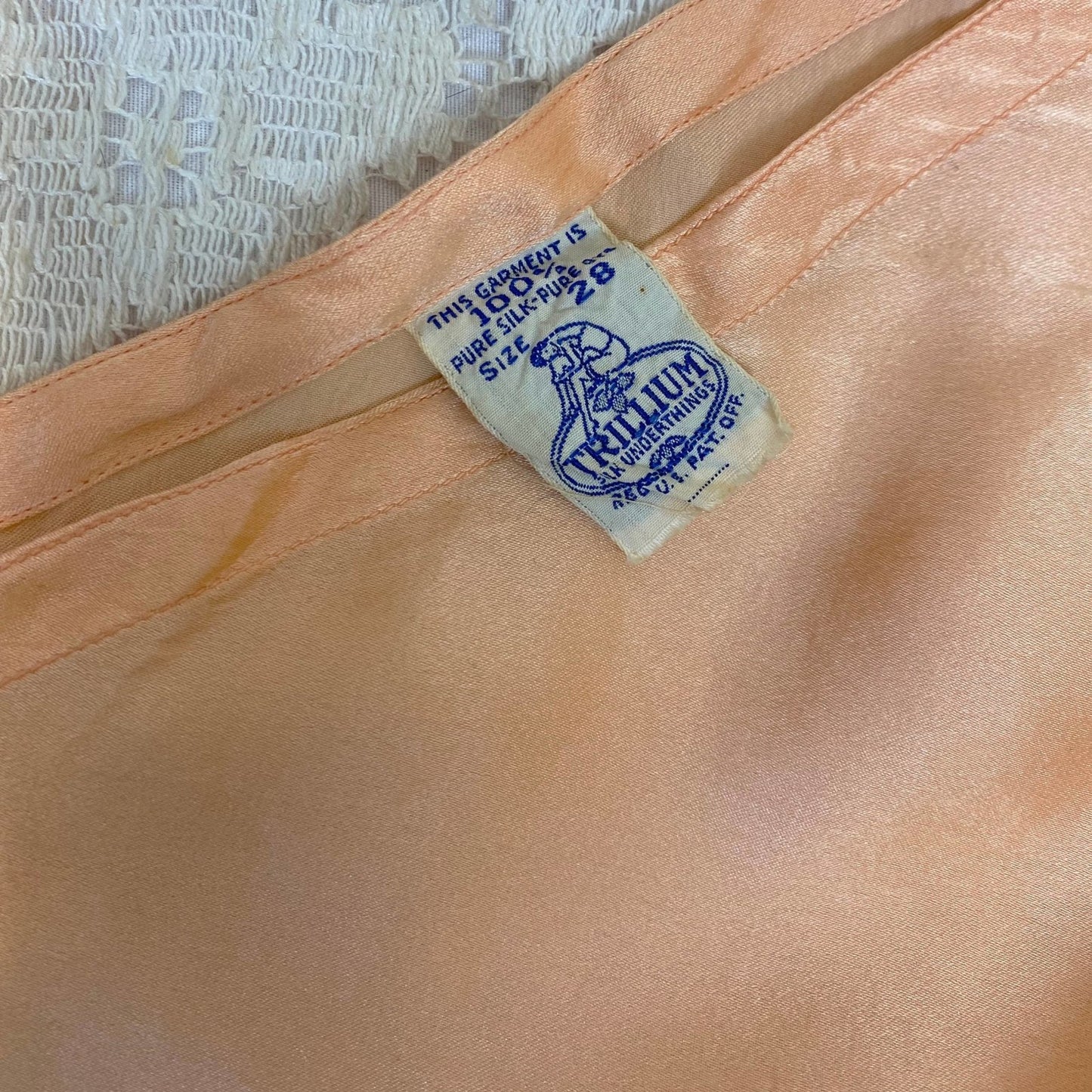 Vintage 1930's Tap Pants | Hand Stitched Rich Peach Silk with Floral Embroidery | Size S, M | Trillium - Daggers & Dames