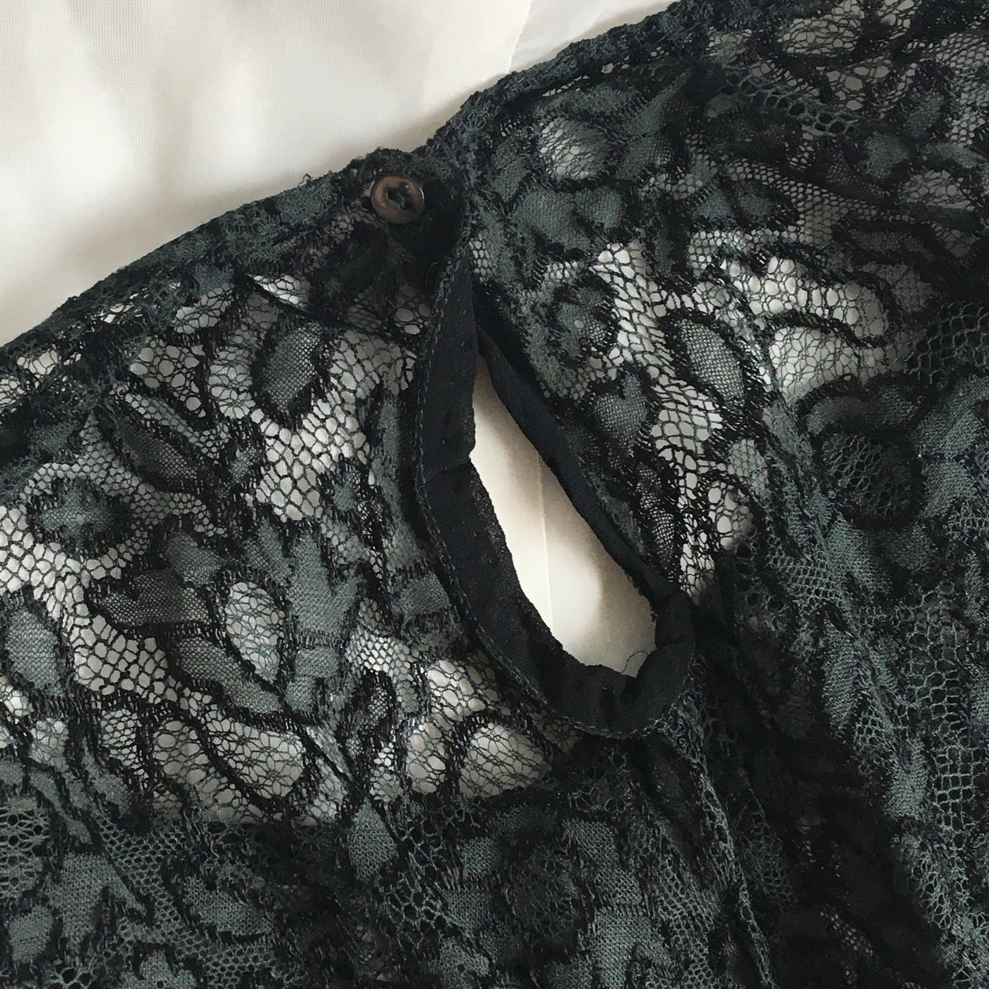 Vintage 1930's Tap Pants | Sheer Black & Gray Chantilly Lace with Shell Button | Size S - Daggers & Dames