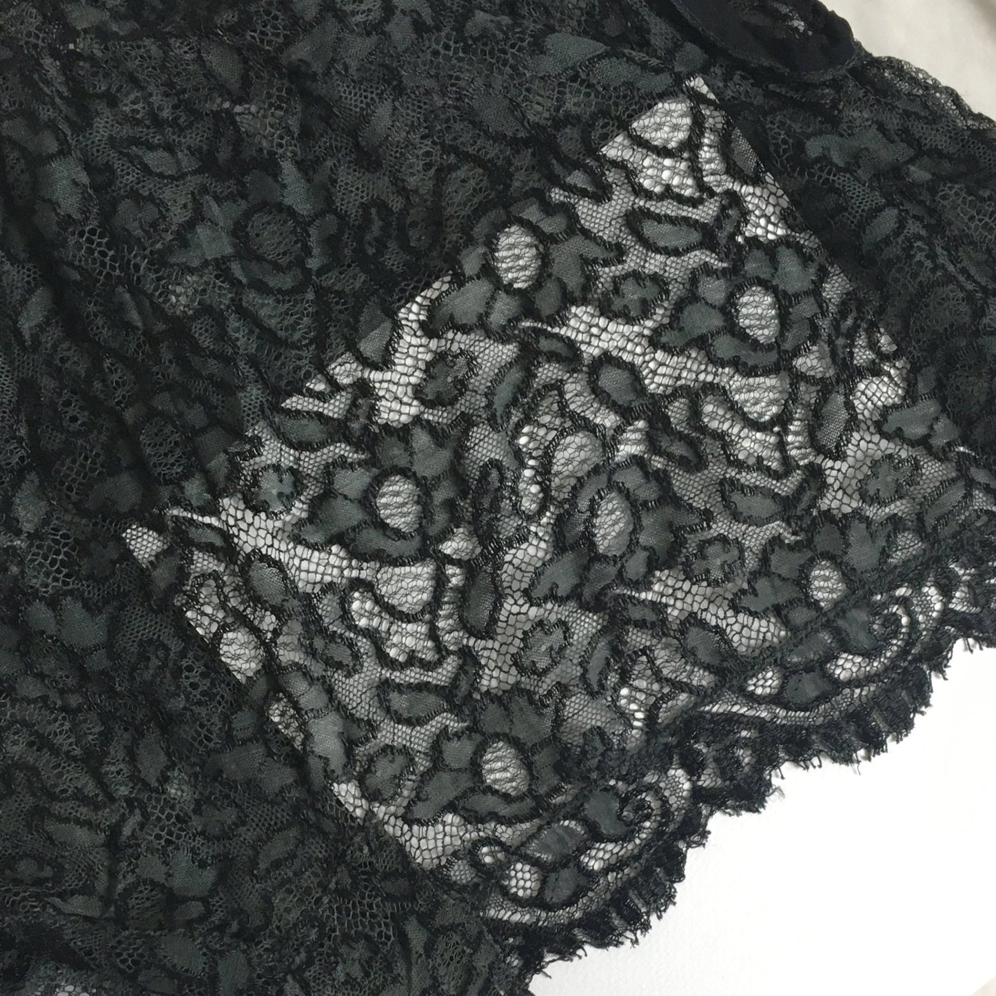 Vintage 1930's Tap Pants | Sheer Black & Gray Chantilly Lace with Shell Button | Size S - Daggers & Dames
