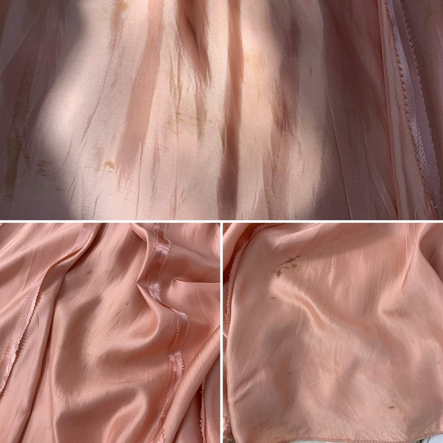 Vintage 1940's Dressing Gown Robe | Copper Rayon Satin with Quilted Collar & Button Closure | Size L - Daggers & Dames